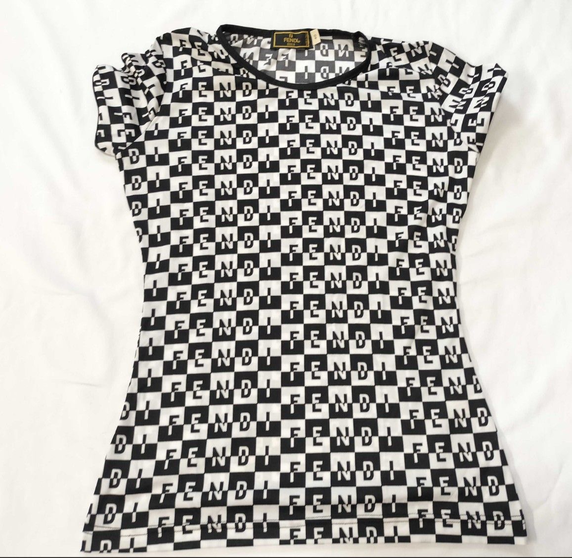 FENDI フェンディ 半袖 Tシャツ トップス サイズ40 ブラック ホワイト 
