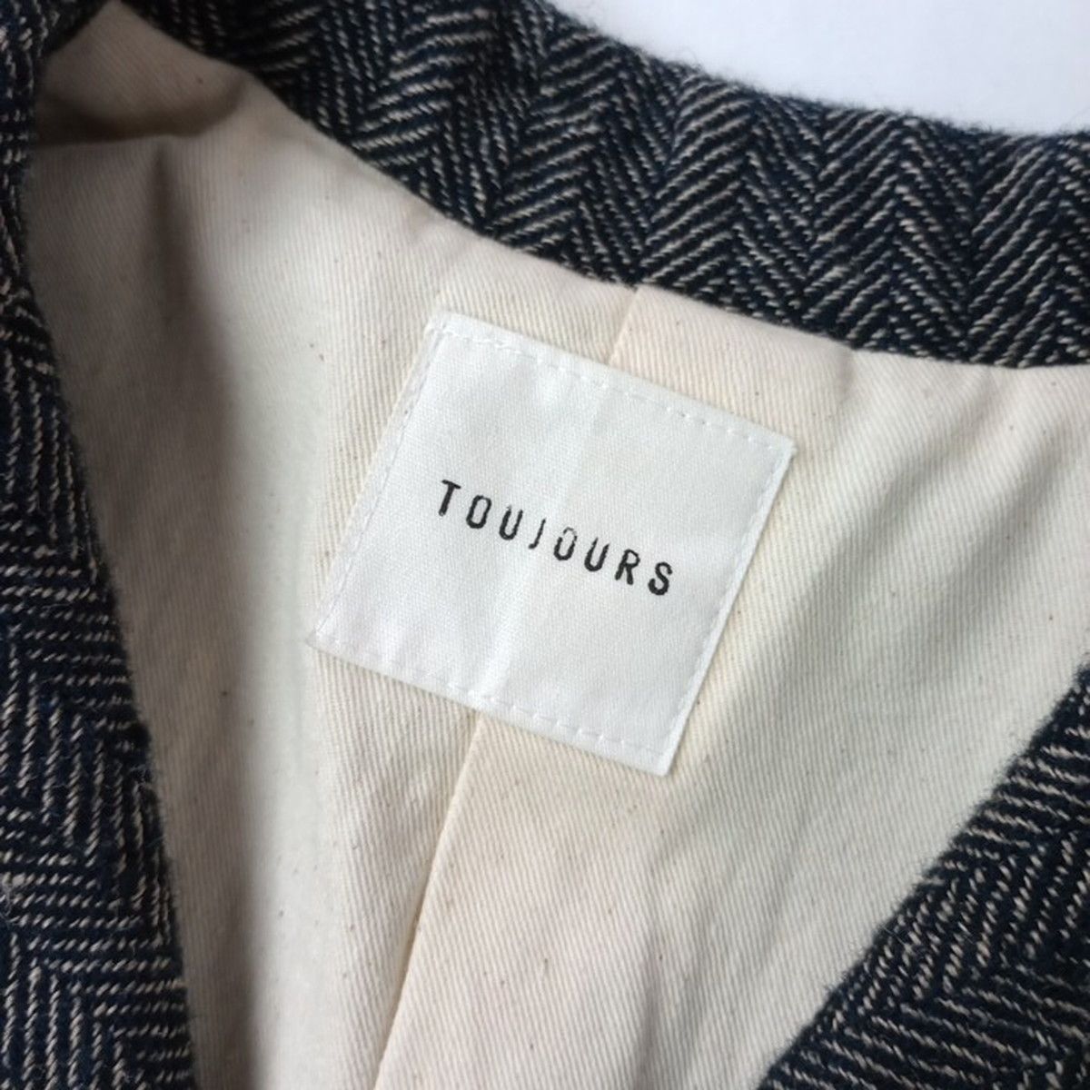 TOUJOURS トゥジュー ヘリンボーン ツイード テーラードジャケット 