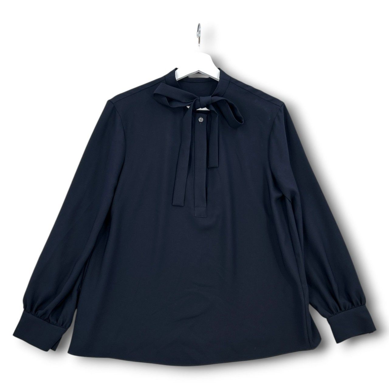 Theory luxe セオリーリュクス Marvine Jina J ボウタイブラウス MARVINE JINA J 長袖シャツ ブラウス トップス ボウタイ ネイビー 紺 サイズ38 レディース 春 夏 ゴーゴー古着マルイ草加店 1 No.久2487
