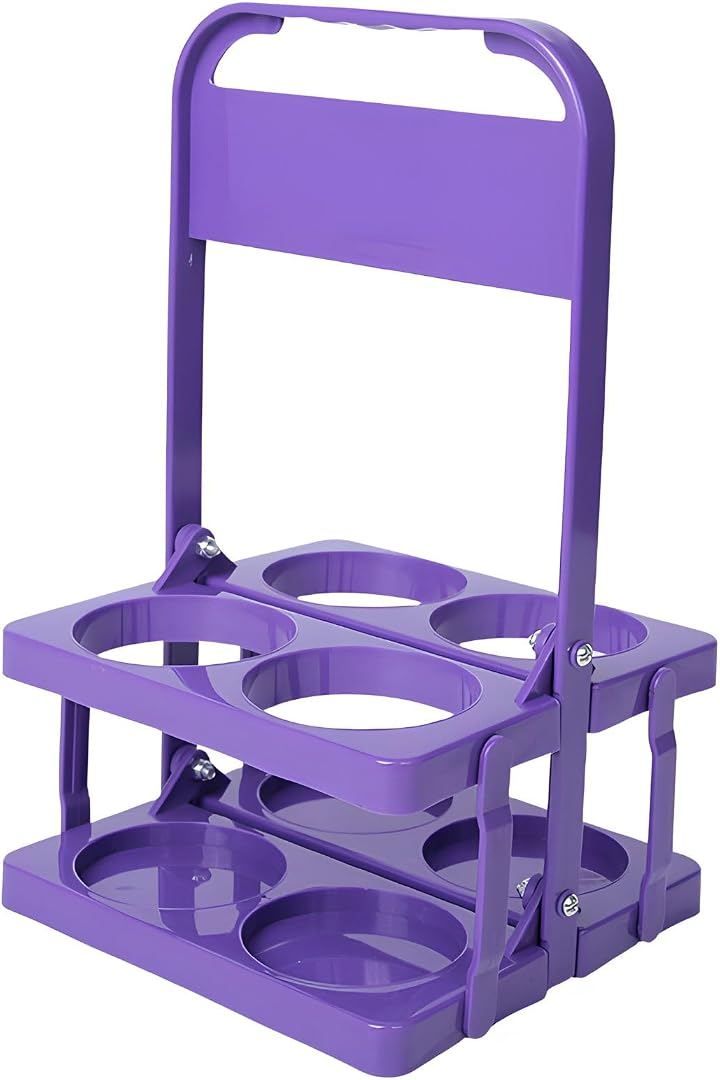 adzu drink holder portable Costco can holder cup holder drink carry folding beer bottle case drink carrier bottle carrier for 4 bottles 4 holes (purple, for 4 bottles (4 holes))