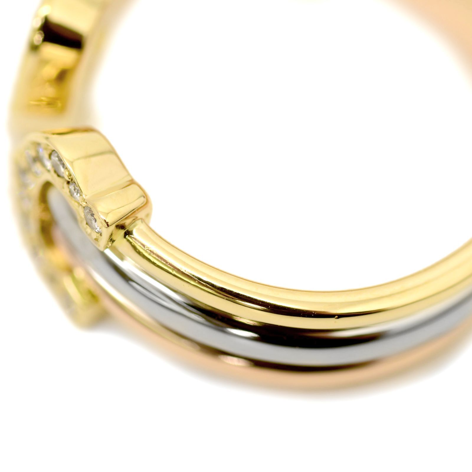cartier カルティエ 750 2C ダイヤ リング #49 4.2g スリーカラー YG