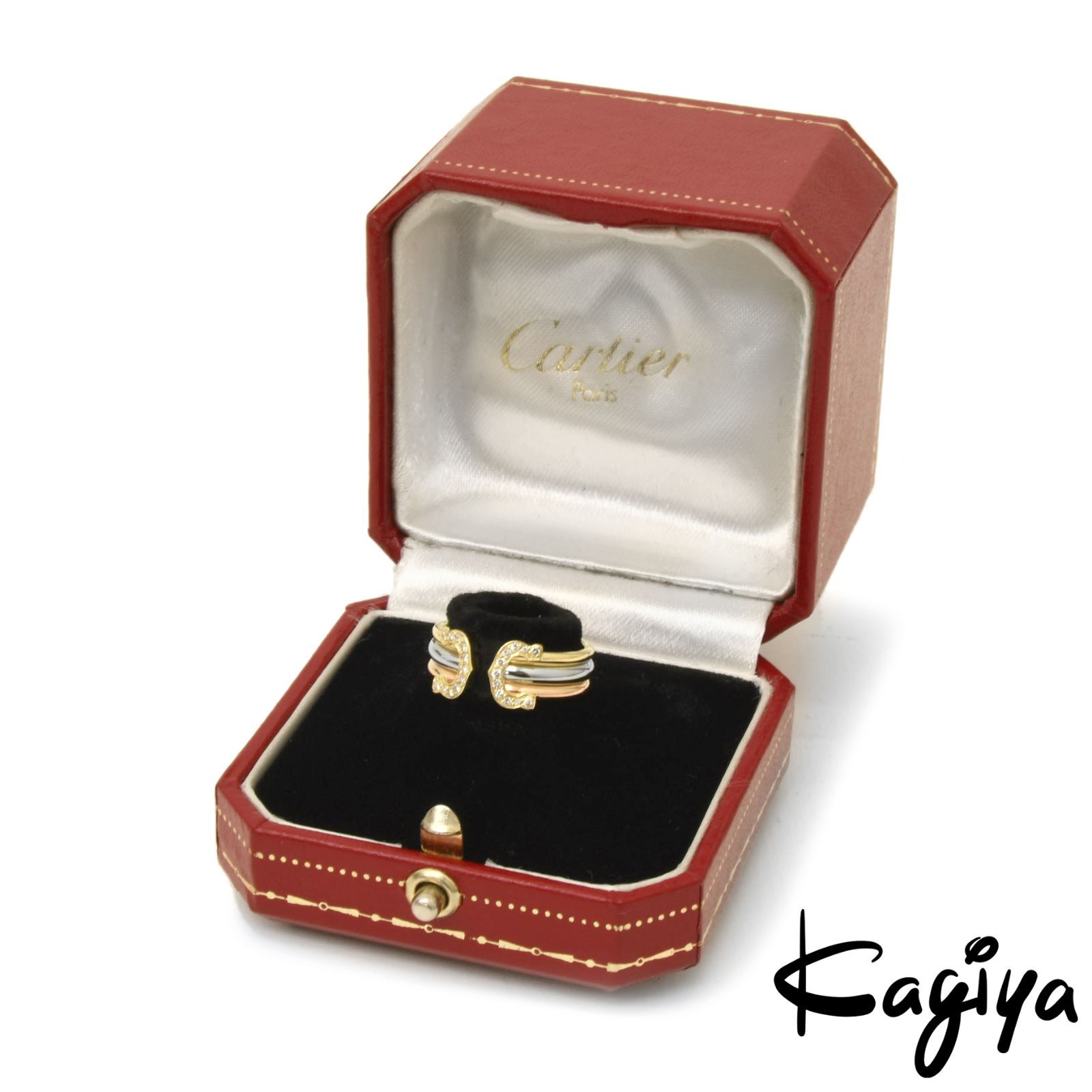 cartier カルティエ 750 2C ダイヤ リング #49 4.2g スリーカラー YG