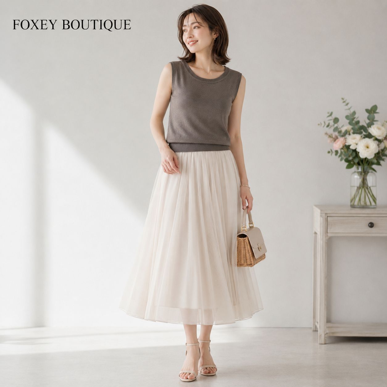 美品 / 清涼感あふれる上質リネン】FOXEY BOUTIQUE 40995 / フォクシー