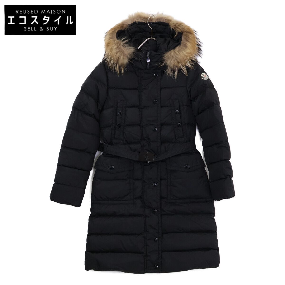 MONCLER　モンクレール　MERIN ファー・ベルト付 フーディダウン　00