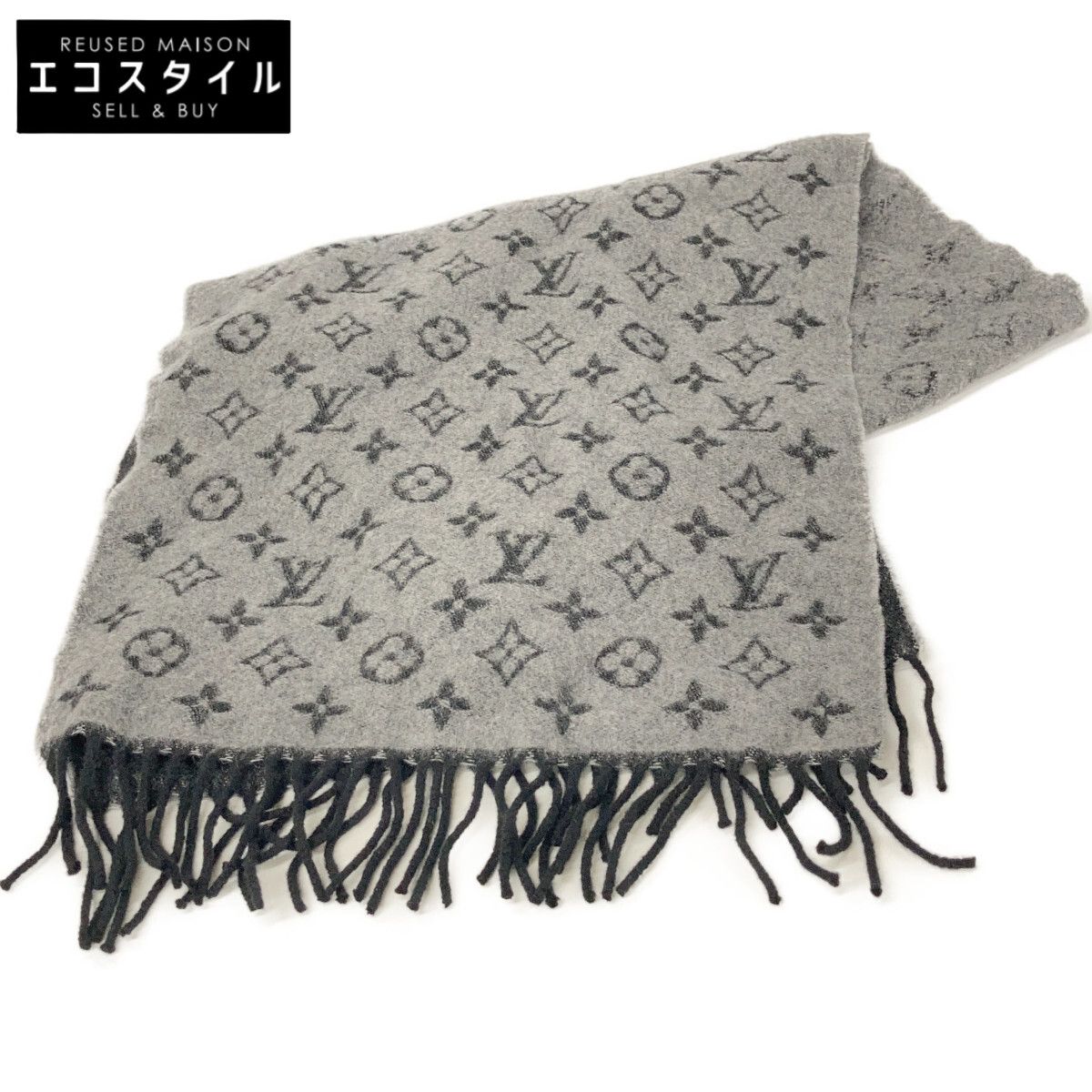 LOUIS VUITTON　ルイヴィトン　M75900 グレー モノグラム グラディエント マフラー