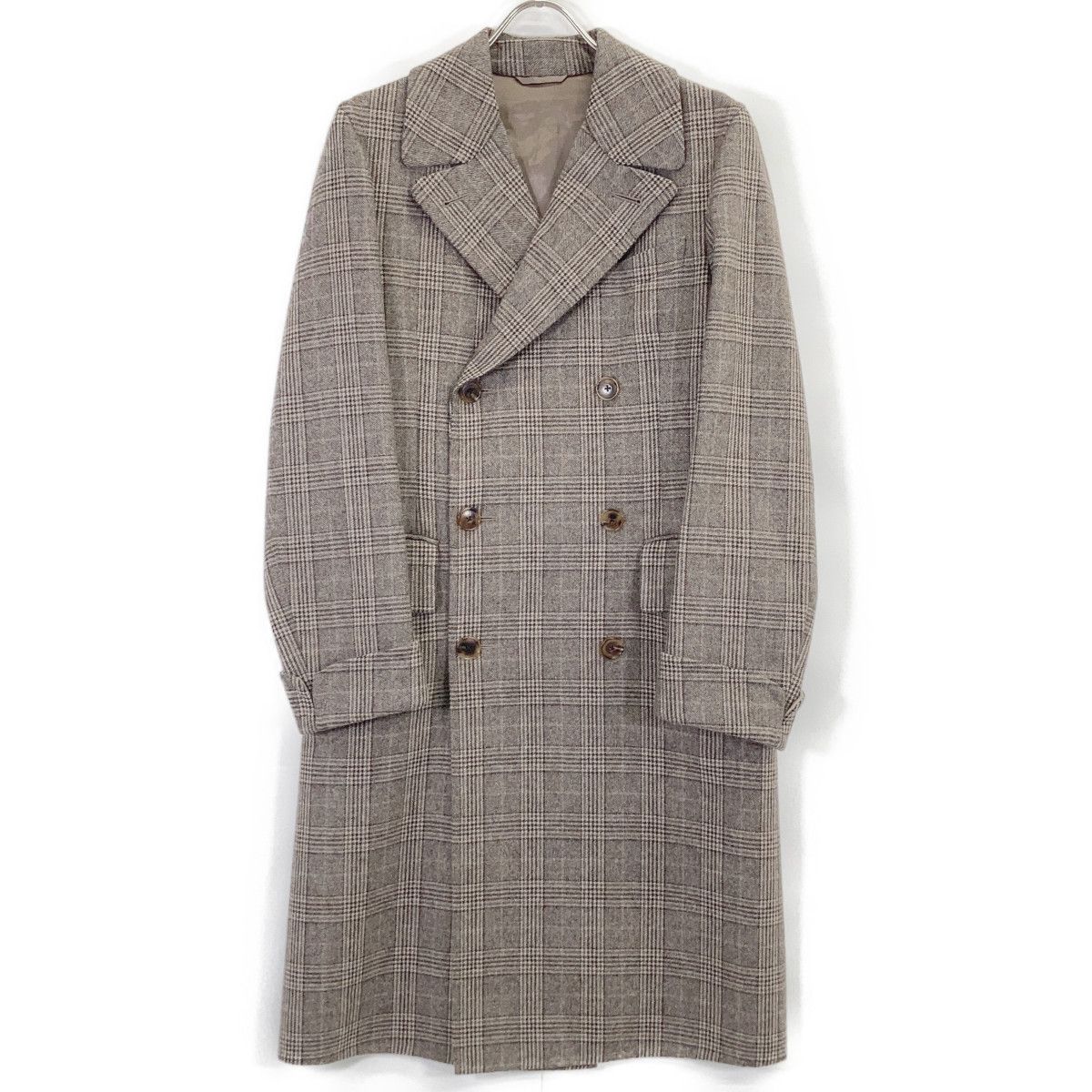 Belvestベルベスト　ダブルチェスターコート　ベージュ　44 ピュアカシミヤ Belvest ベルベスト ベージュ PT23DBA グレンチェック ダブルベスト
