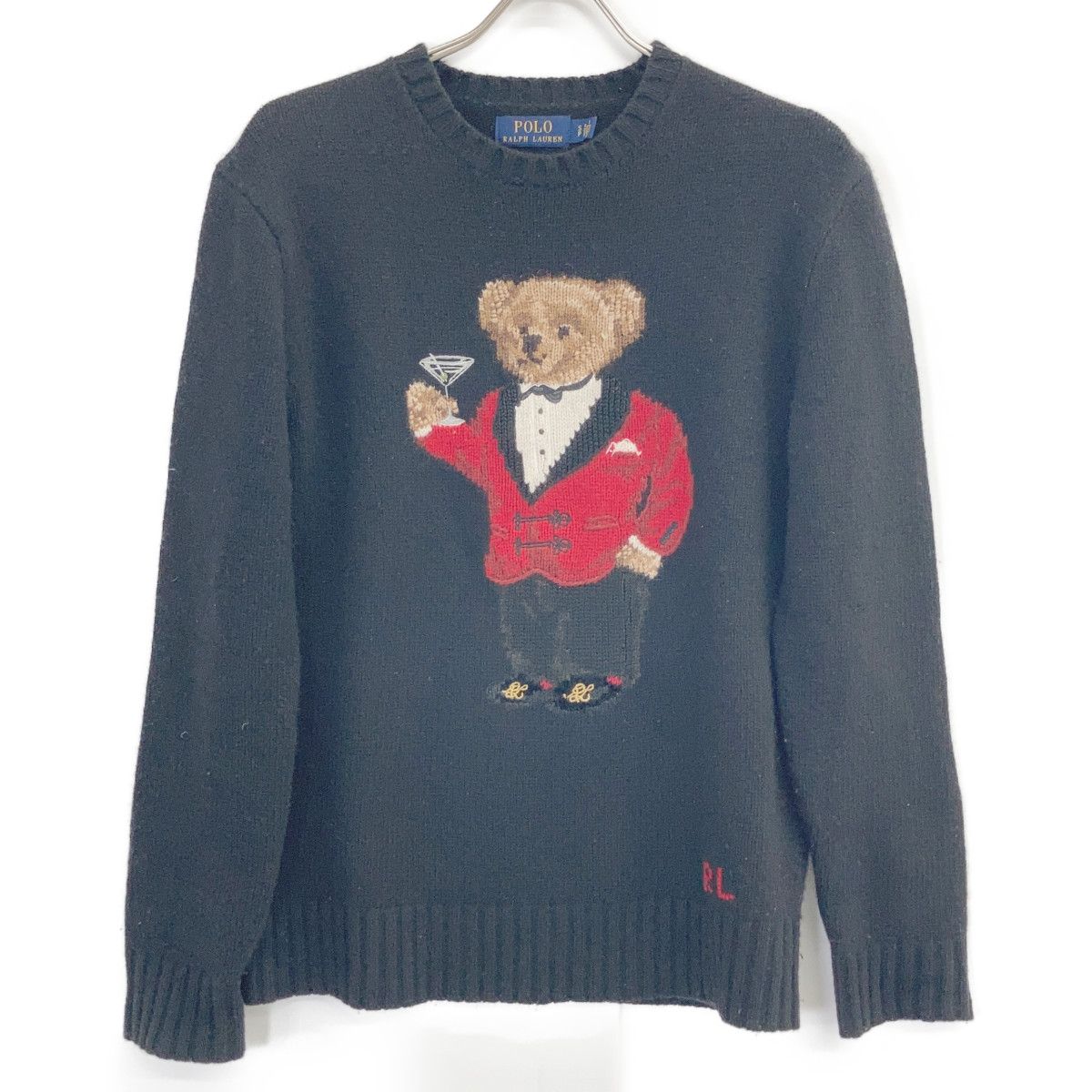 希少デザイン ラルフローレン ポロベア マティーニ ニット フーディ セーター POLO RALPH LAUREN ポロ ラルフローレン ポロベア マティーニベア