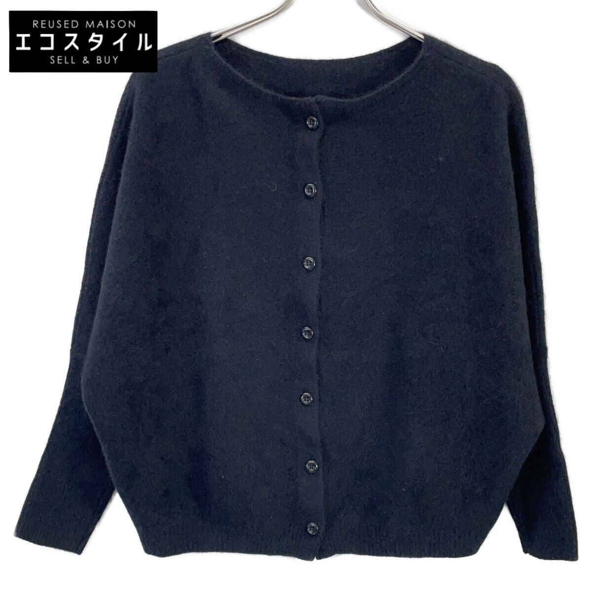 BEARDSLEY　ビアズリー　24AW ブラック FOXウール後ろボタンニット　F