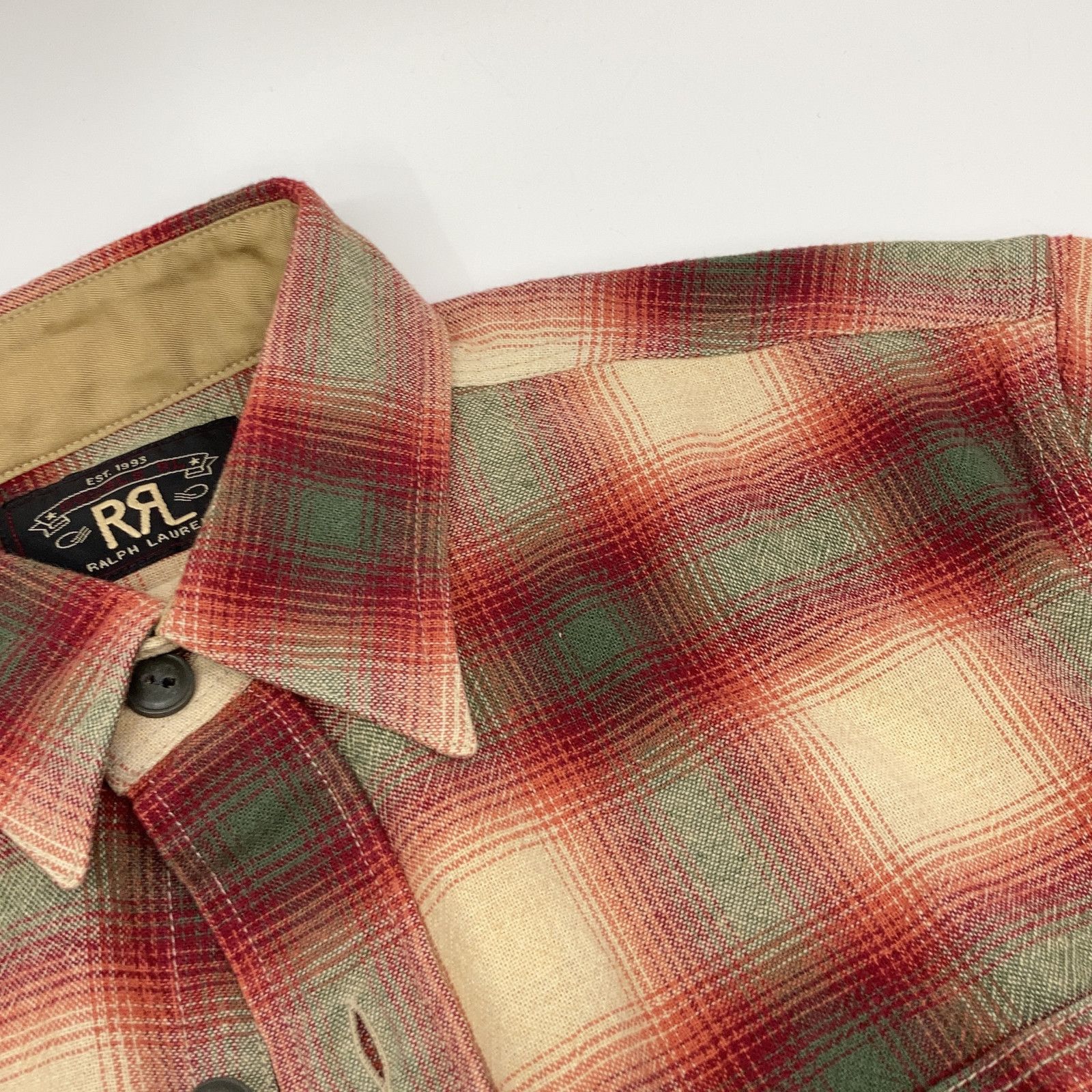 RRL ダブルアールエル 782567202001 レッド オンブレ チェックシャツ S