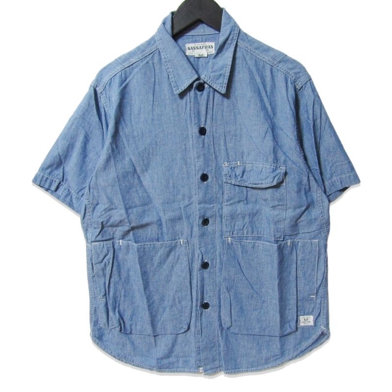 SASSAFRAS ササフラス 半袖シャツ Digs Crew Half 1/2 シャンブレー