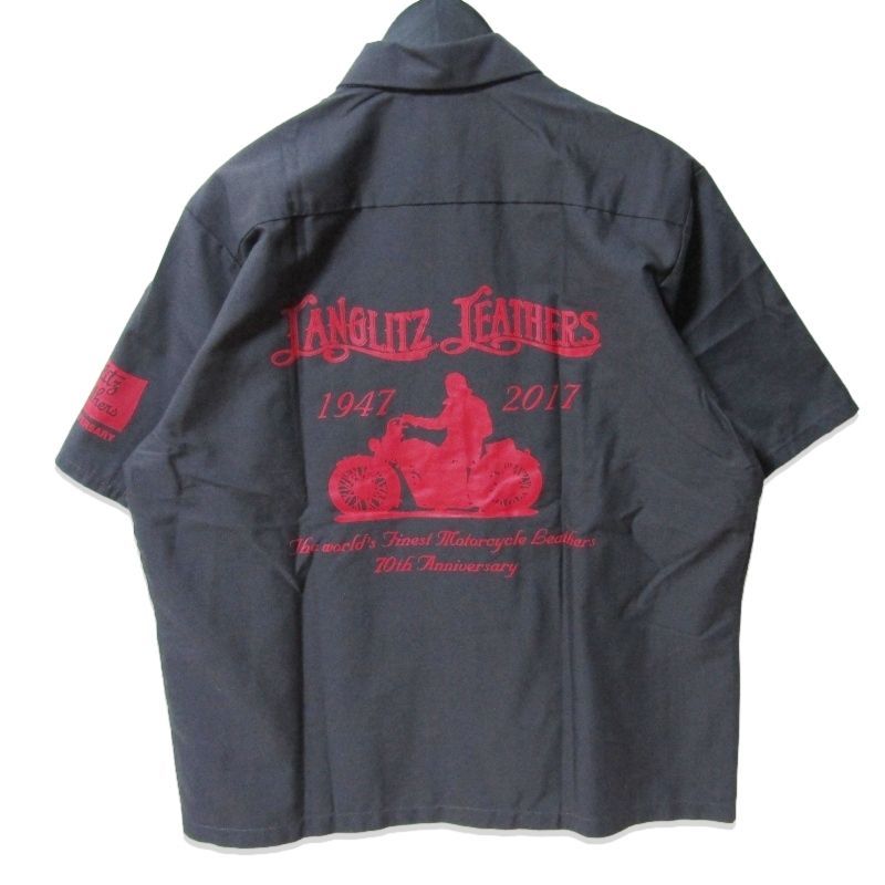 美品 Langlitz Leathers ラングリッツレザー 半袖ワークシャツ 70th
