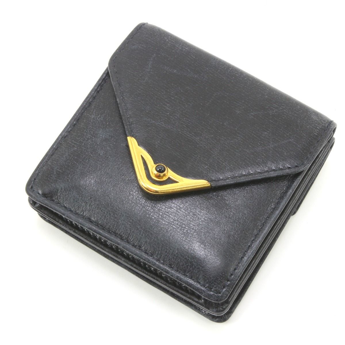 Cartier カルティエ 小銭入れ サファイアライン レザー ネイビー
