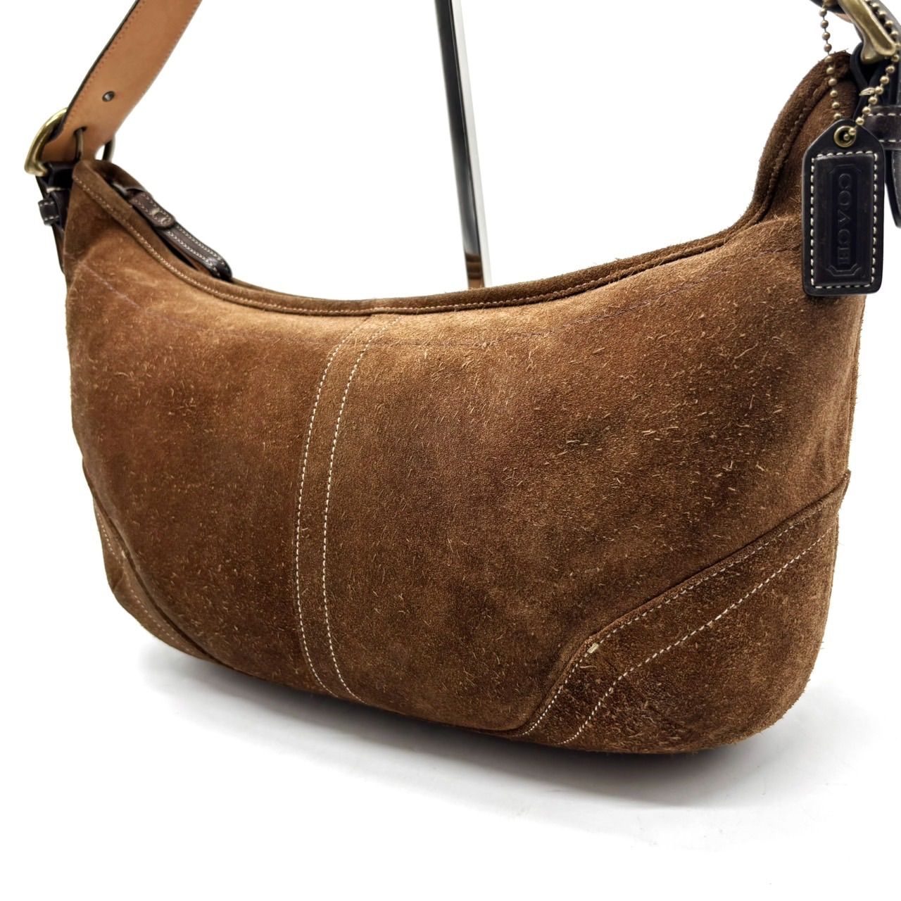 【良品】coach y2k hobo handbag shoulder belt suede brown unisex コーチ ハンドバッグ