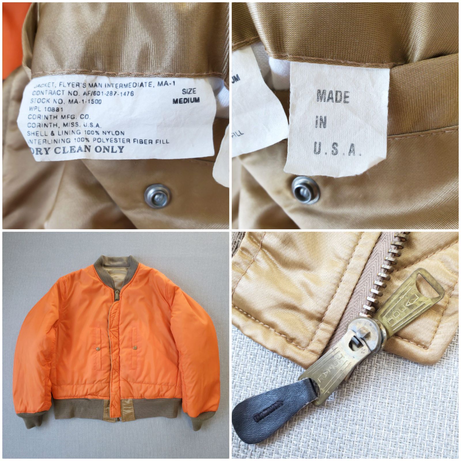 CORINTH MFG コリンス□USED 1990s vintage USA製 MA-1 フライト