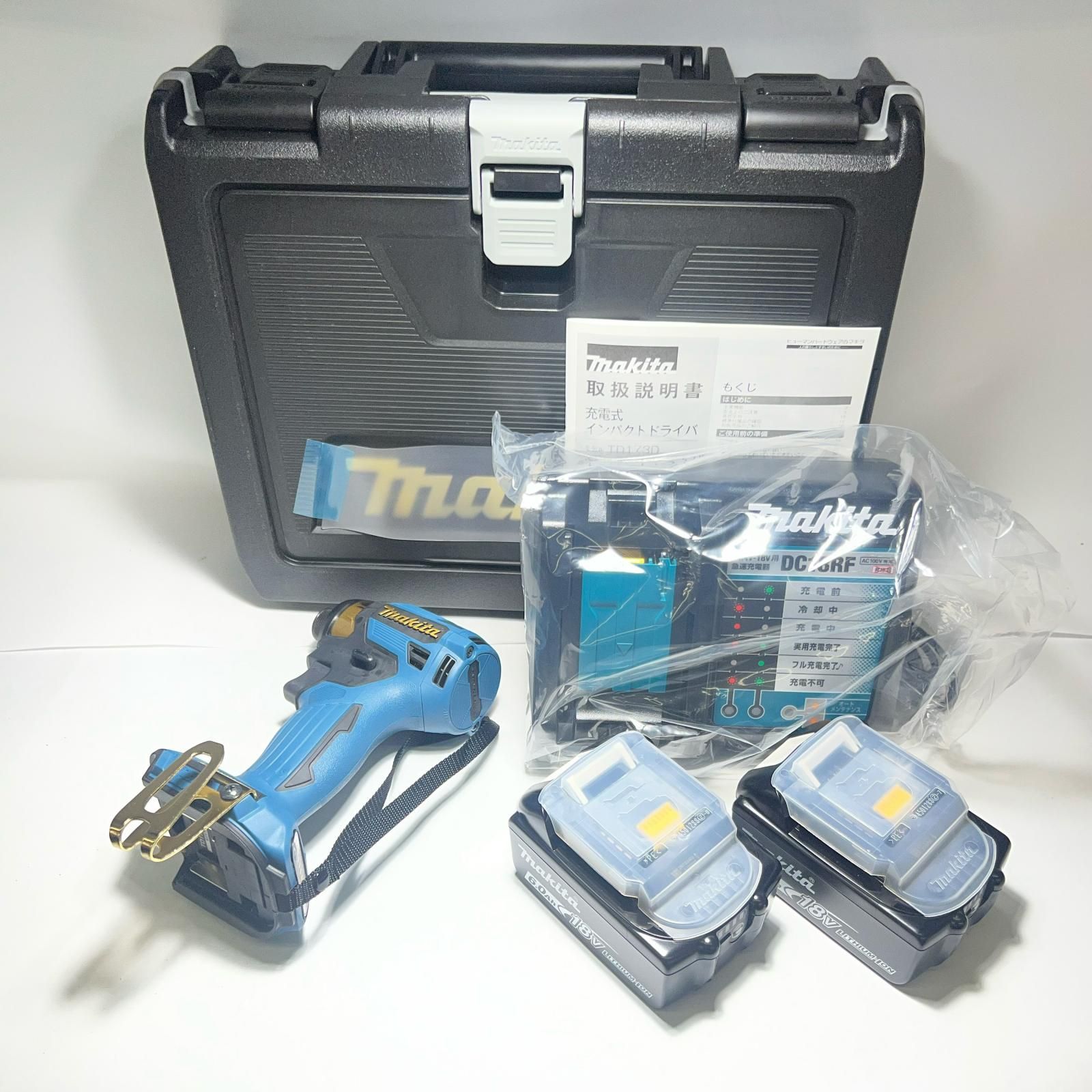 MAKITA マキタ 20周年記念 限定カラー インパクトドライバ 18V 6.0Ah バッテリ2本付 急速充電器 ケース 未使用品 TD173DGXPB 未使用品