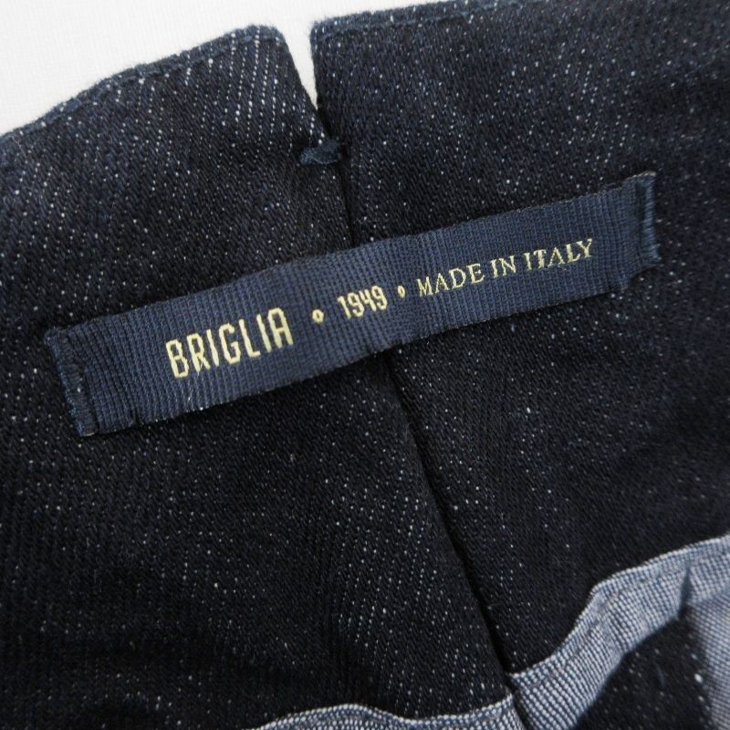 美品 BRIGLIA 1949 ブリリア スラックス デニム DNM イタリア製 サイド