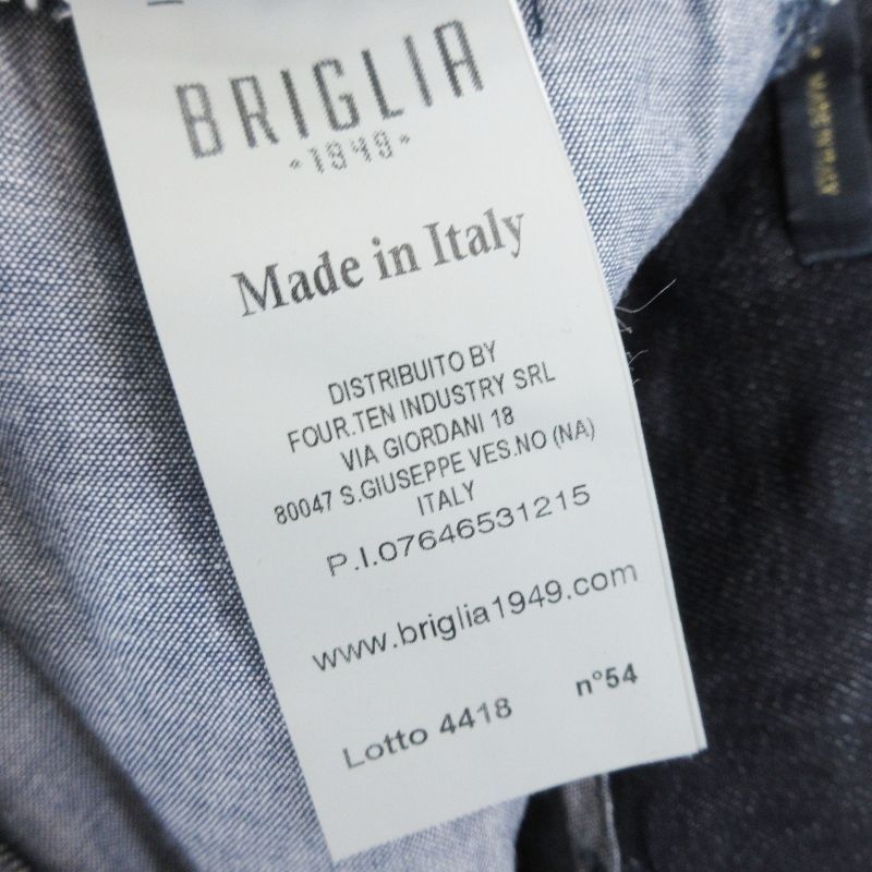 美品 BRIGLIA 1949 ブリリア スラックス デニム DNM イタリア製 サイド