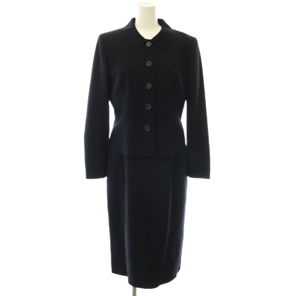 フォクシー ブティック FOXEY BOUTIQUE ワンピース ジャケット 2点セット ウール ロング 半袖 42 黒 ブラック /HS ■GY53