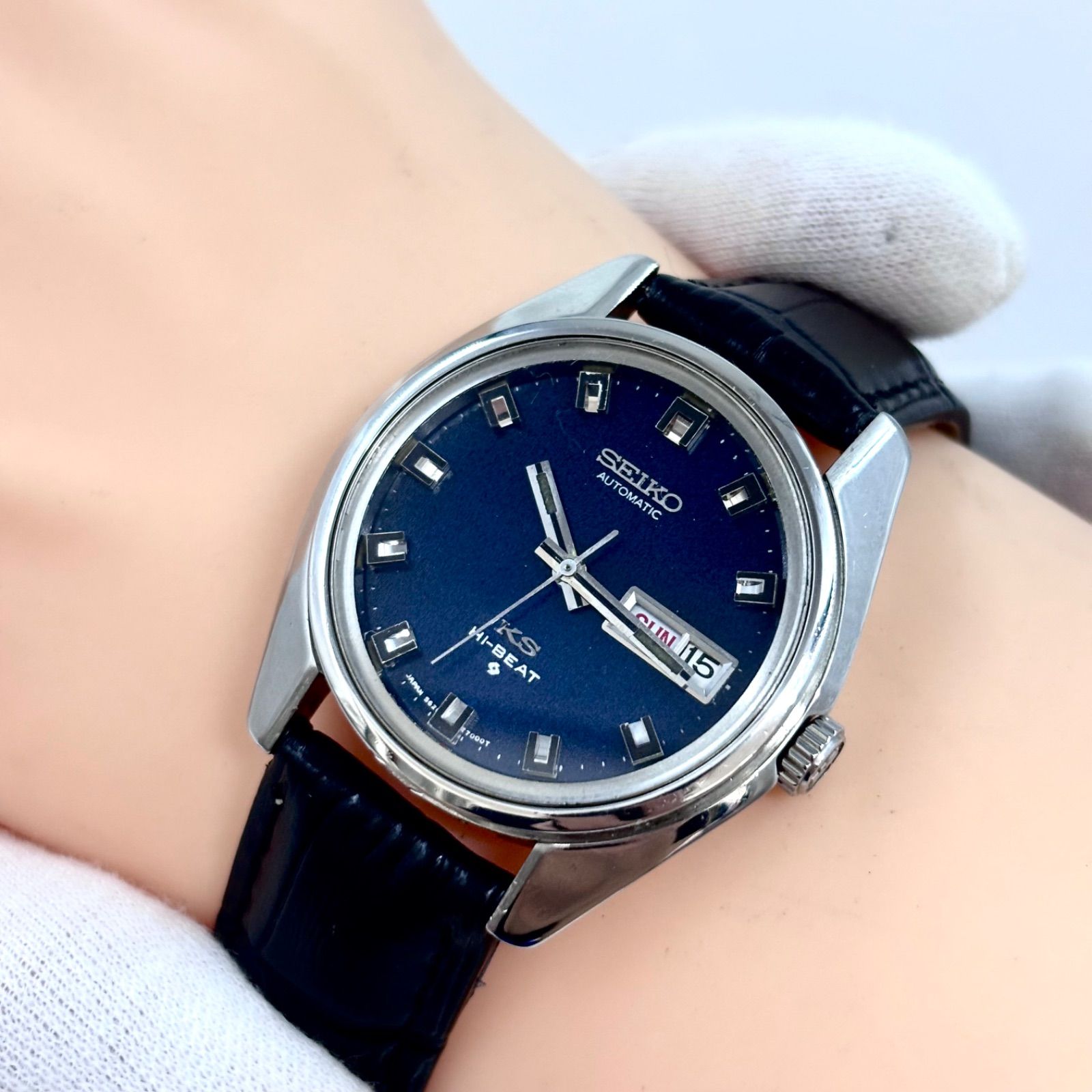 稼働/激レア】KING SEIKO/キングセイコー 腕時計 自動巻き/AT ネイビー
