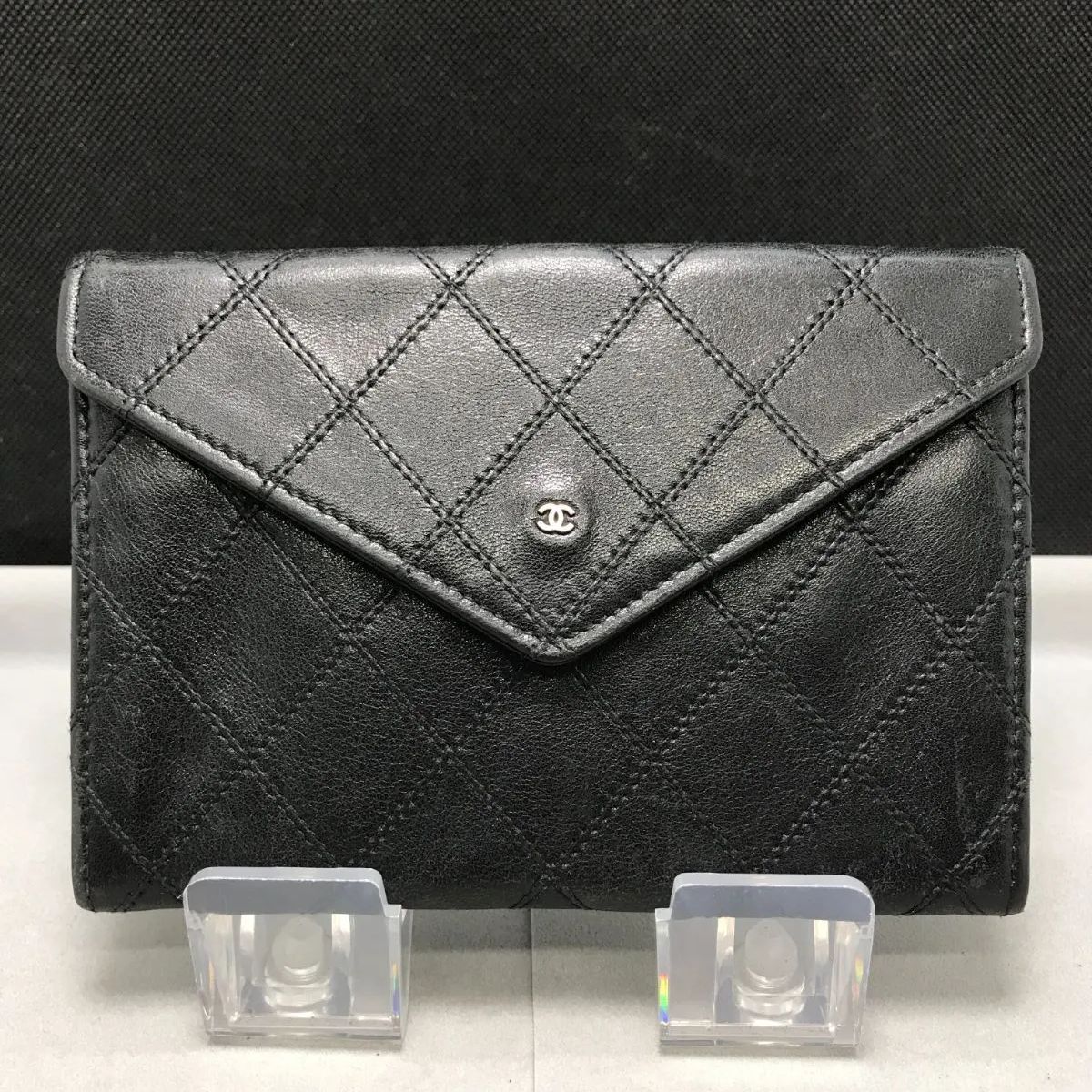 CHANEL シャネル 二つ折り財布 ビコローレ ラムスキン ココマーク