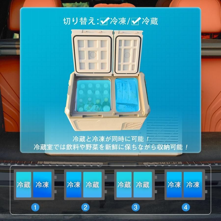 ポータブル冷蔵庫 25L 車載 冷凍庫 -20℃〜25℃ ダブルドア AC/DC対応