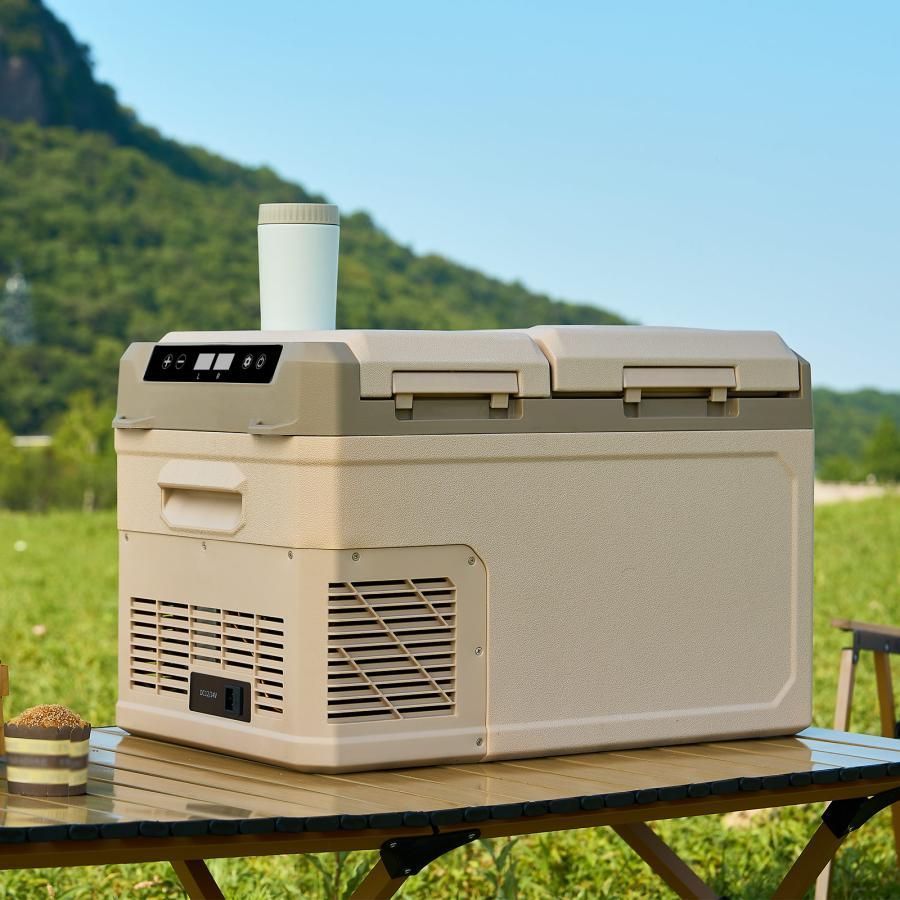 ポータブル冷蔵庫 25L 車載 冷凍庫 -20℃〜25℃ ダブルドア AC/DC対応