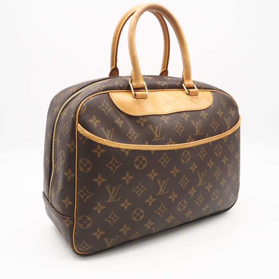 ★3日以内返品可★ LOUIS VUITTON ルイ・ヴィトン モノグラム ドーヴィル M47270 ハンドバッグ ブラウン ベージュ コーティングキャンバス レザー レディース