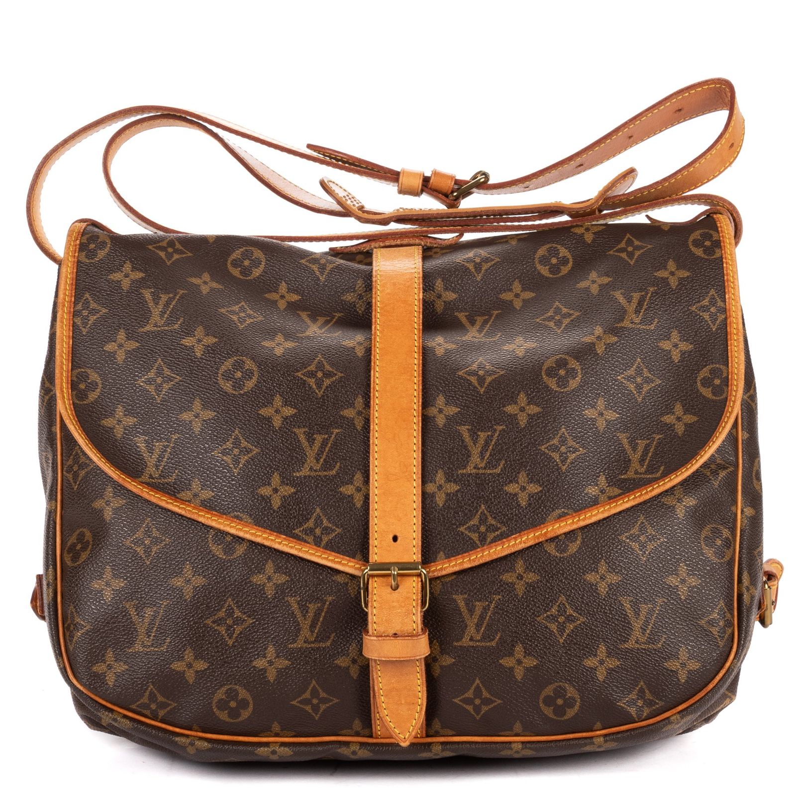 [中古] LOUIS VUITTON ルイヴィトンソミュール茶色モノグラムキャンバスAB