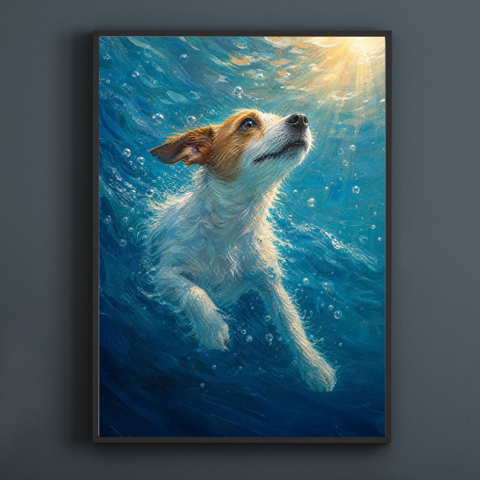 希望の光 - ジャックラッセルテリア犬】高品質ジークレー版画☆ 名入れ