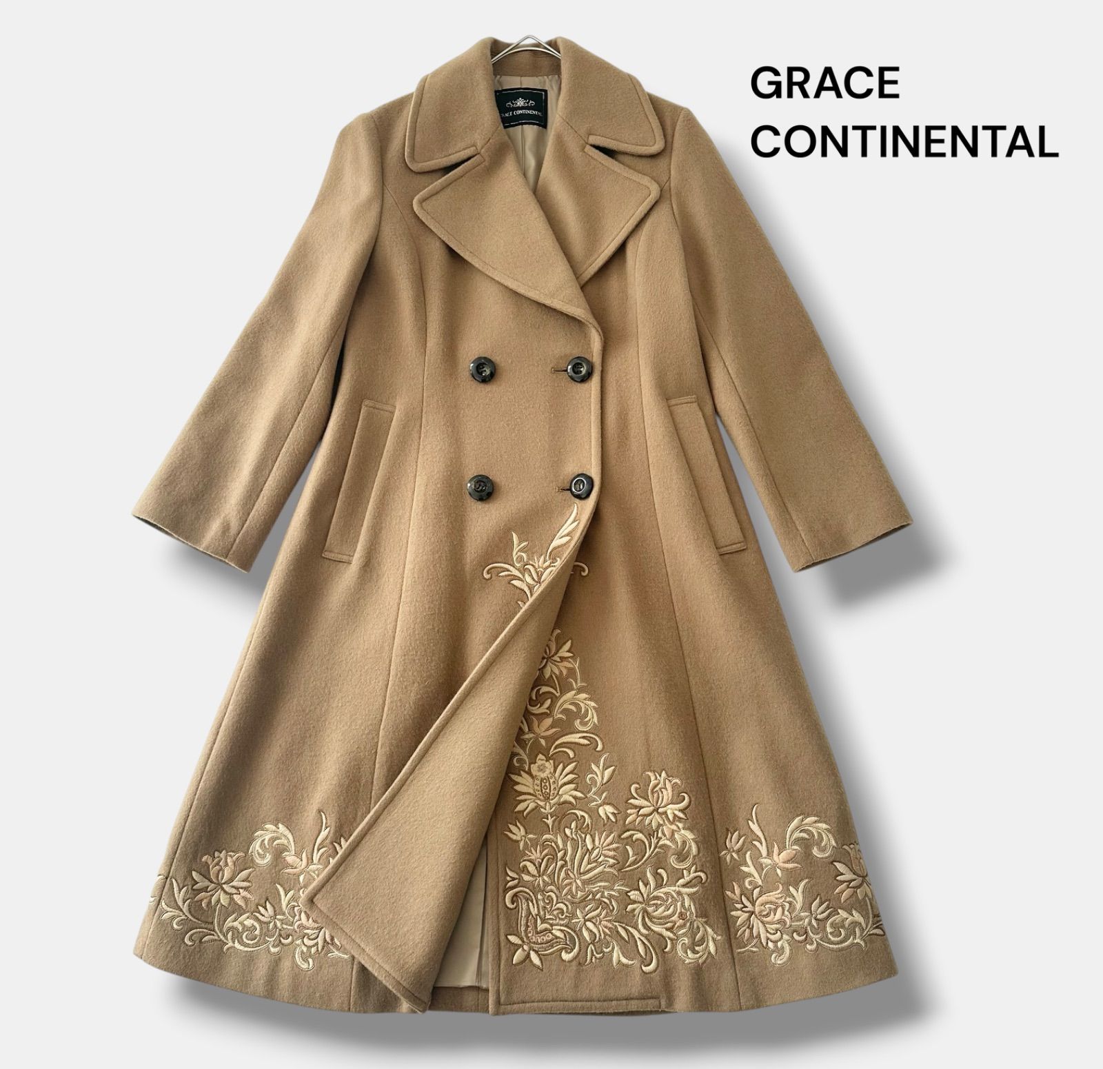 グレースコンチネンタル GRACE CONTINENTAL 刺繍 ウール コート 近年 