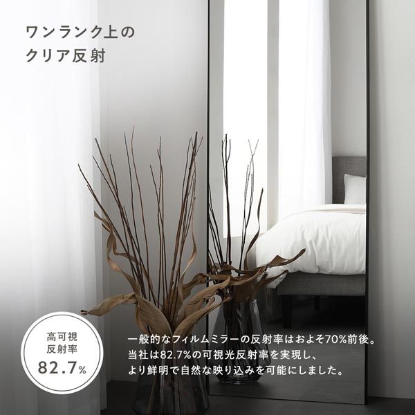 割れないので安心して使える 超軽量3WAYフィルムミラー 姿見鏡