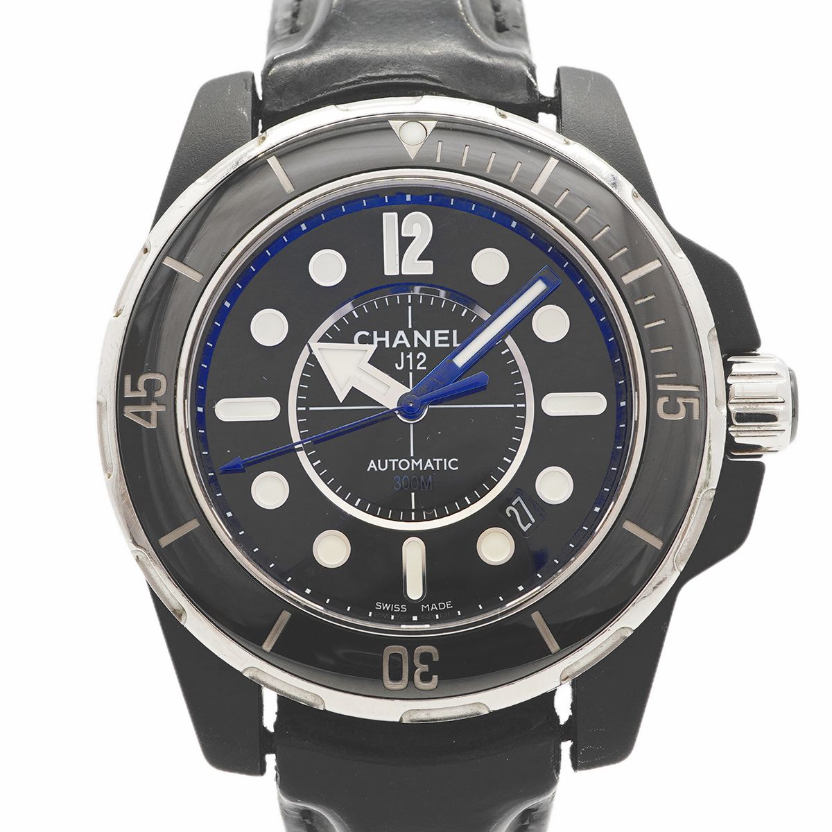 ★最終価格【6wga0007】シャネル J12 マリーン42 H2558 黒文字盤【中古】腕時計 メンズ 6wga0007】シャネル J12 マリーン42 H2558 黒文字盤【中古】腕時計