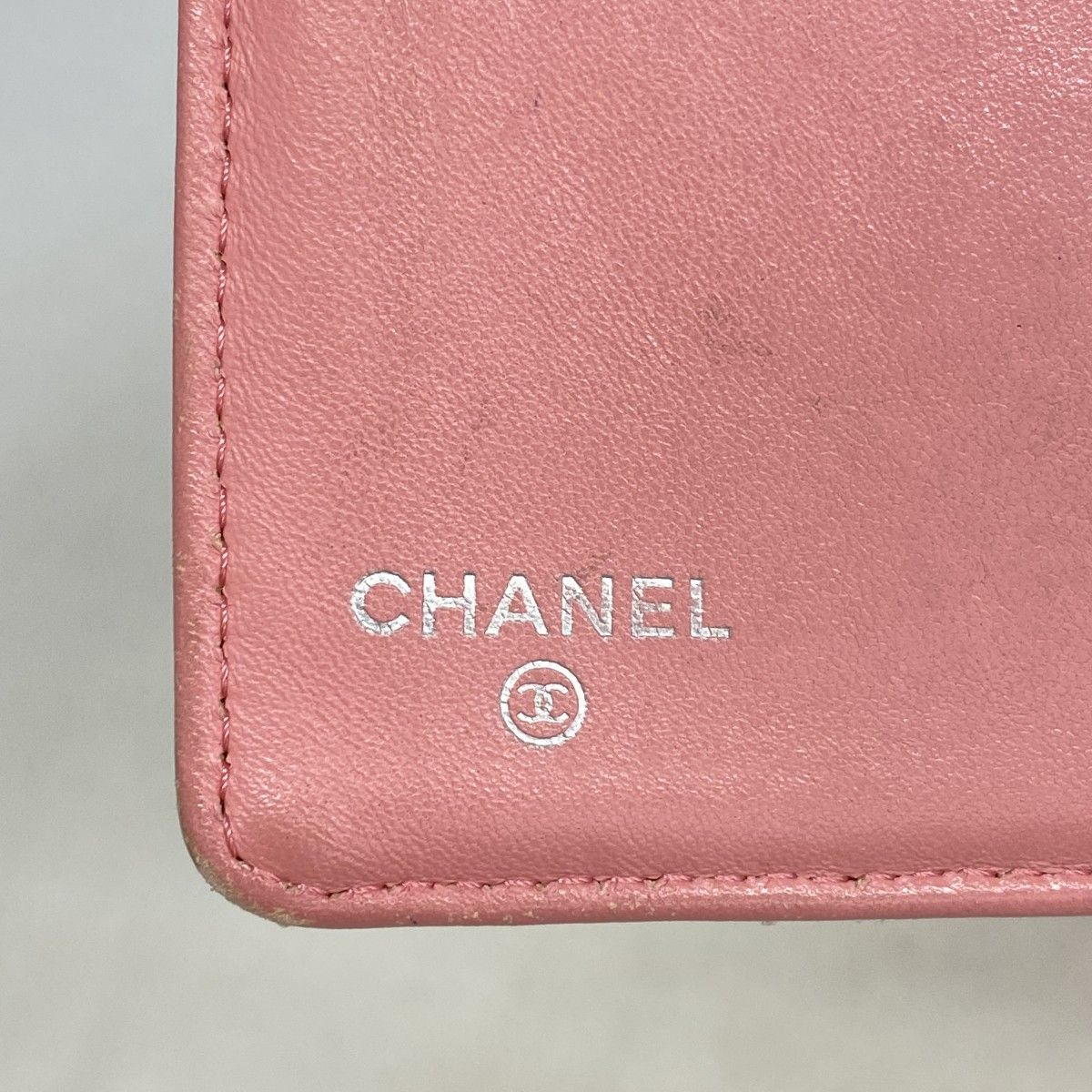 【極美品】CHANEL 長財布　マトラッセ　ラムスキン　ピンク 6ga0771-k】シャネル 長財布 マトラッセ ラムスキン ピンク シルバー