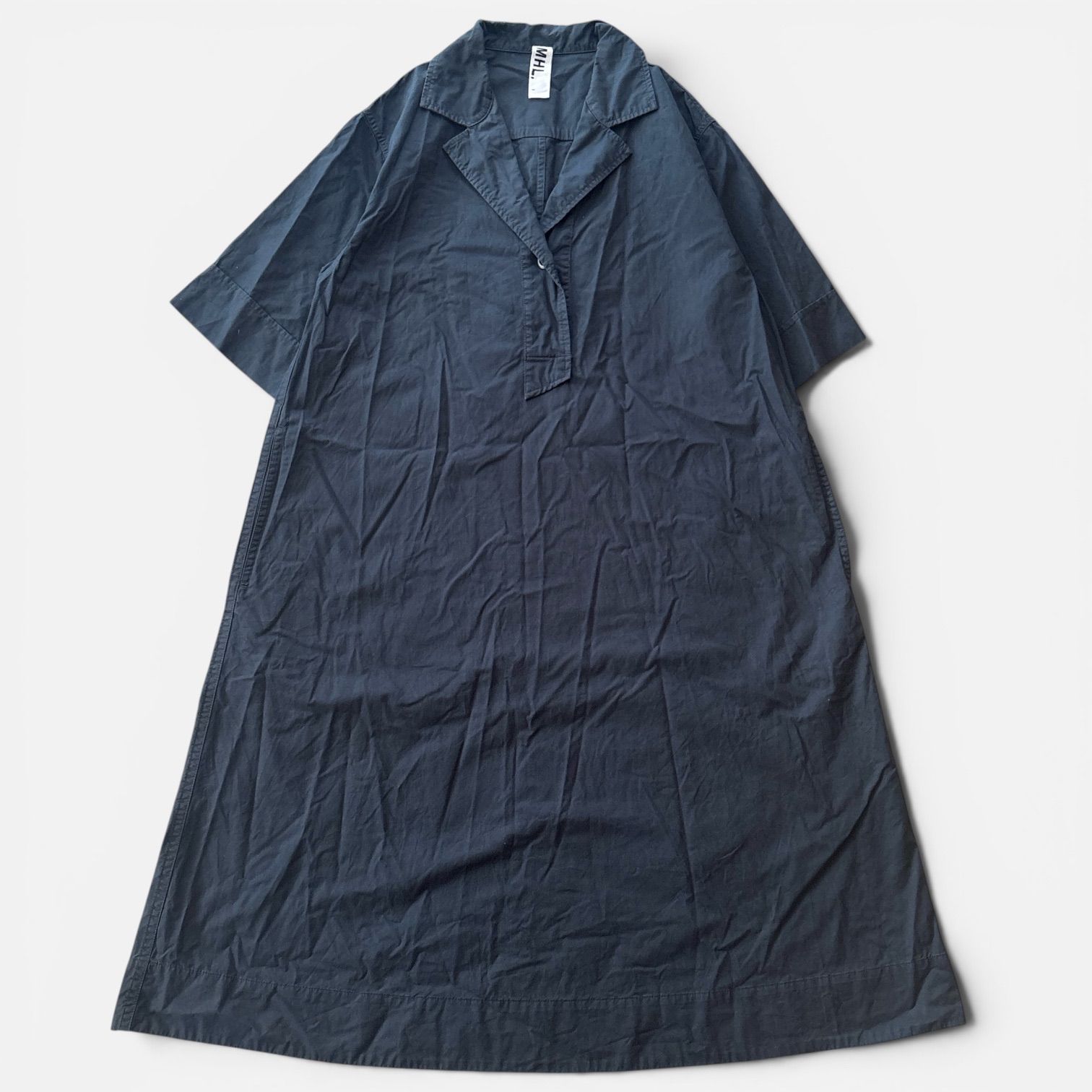 MHL. マーガレットハウエル ロングシャツワンピース オープンカラー ゆったり