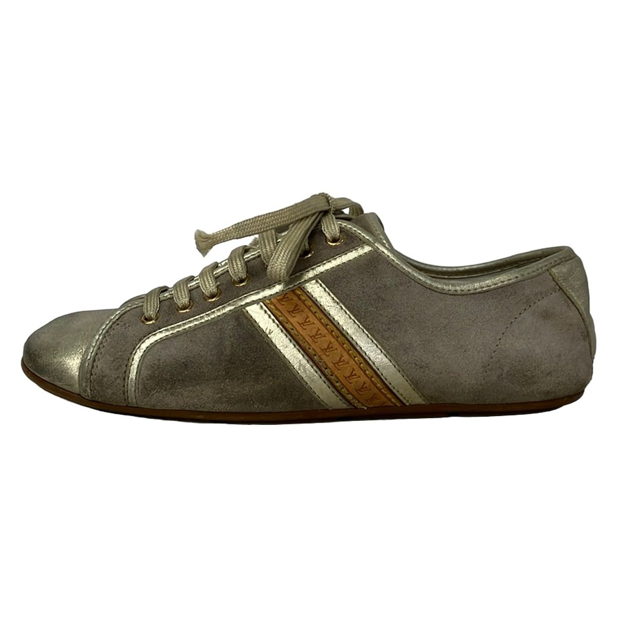 LOUIS VUITTON(ルイヴィトン) スニーカー 35 レディース - GO1028 グレー×シルバー×ブラウン インソール取外し可 レザー