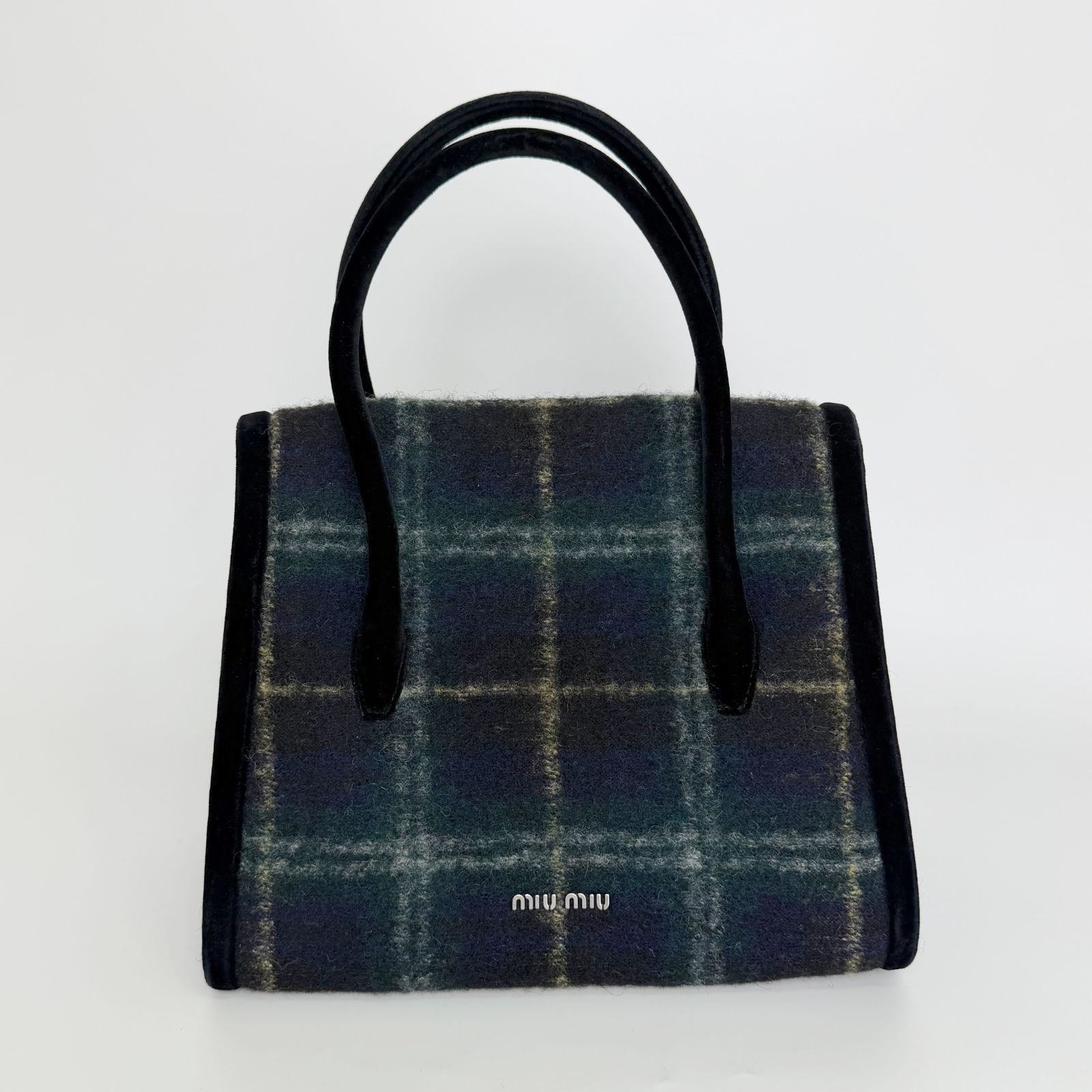 中古】MIU MIU ミュウミュウ チェック柄 チェーン 2WAYハンドバッグ 