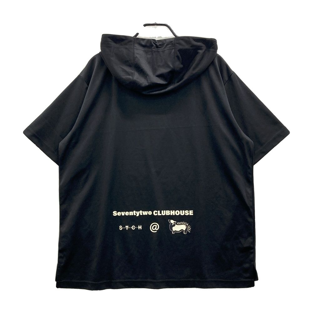 【STCH（Seventytwo Clubhouse）】半袖シャツ ブラック　M サイズ：LXL STCH SEVENTYTWO CLUBHOUSE ×ANTIQUA GOLF フード付