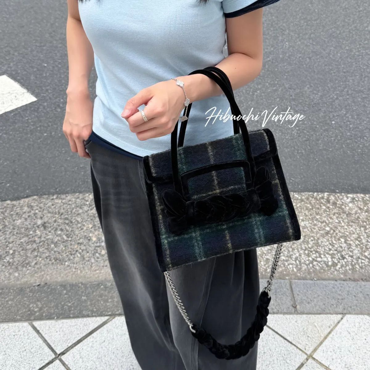 中古】MIU MIU ミュウミュウ チェック柄 チェーン 2WAYハンドバッグ 
