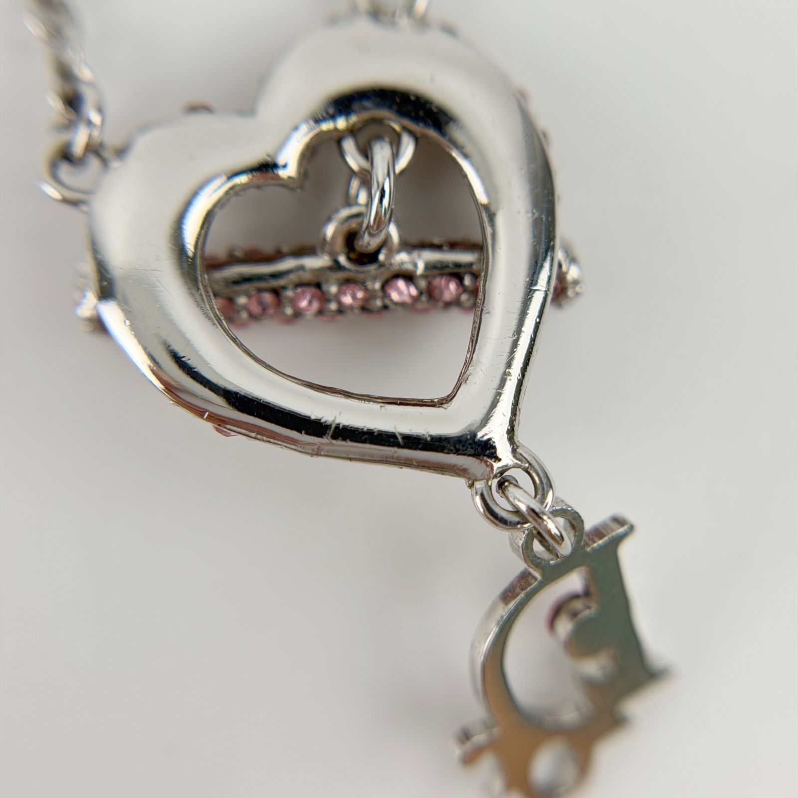 中古】Christian Dior クリスチャン ディオール ハート ラインストーン