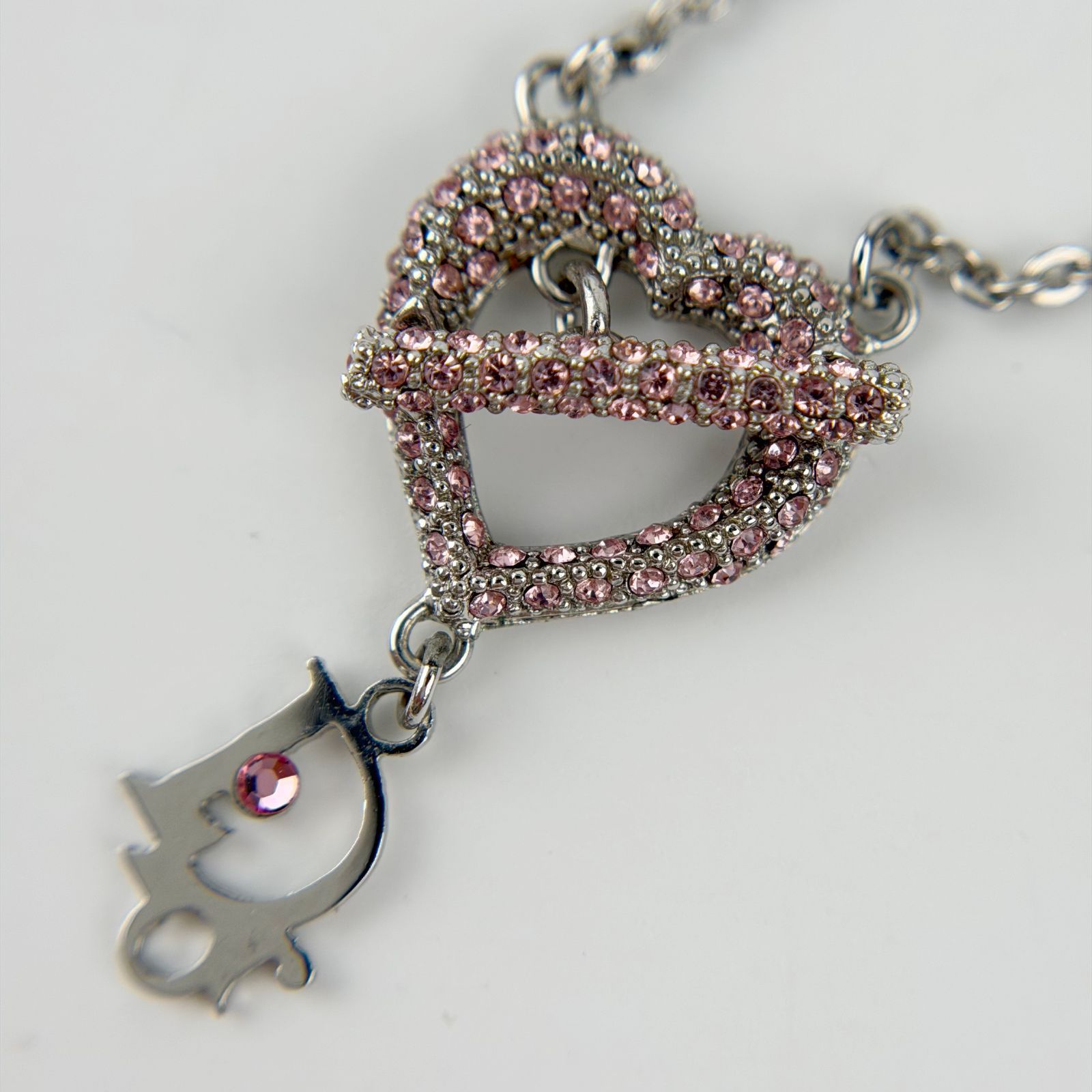 中古】Christian Dior クリスチャン ディオール ハート ラインストーン
