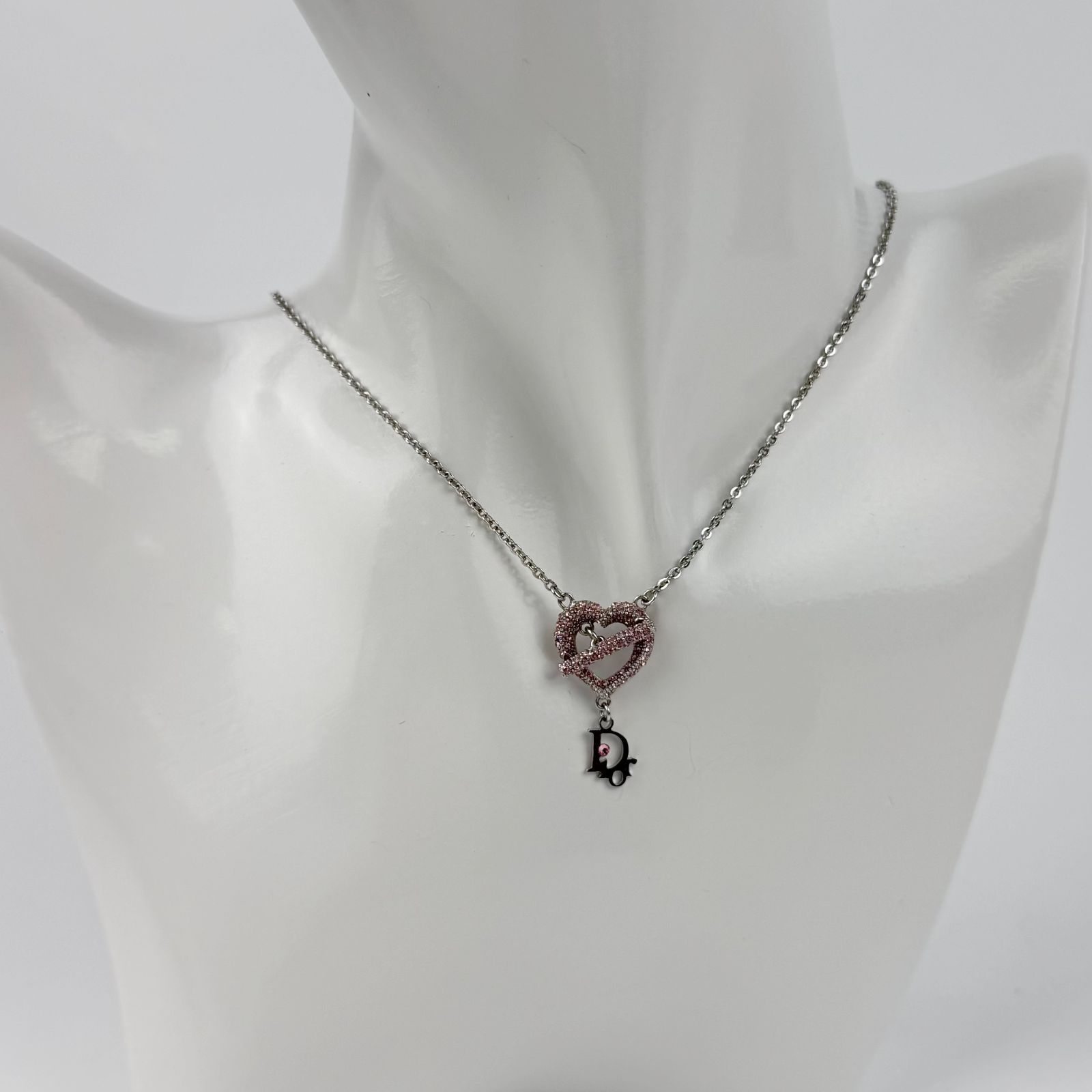 中古】Christian Dior クリスチャン ディオール ハート ラインストーン
