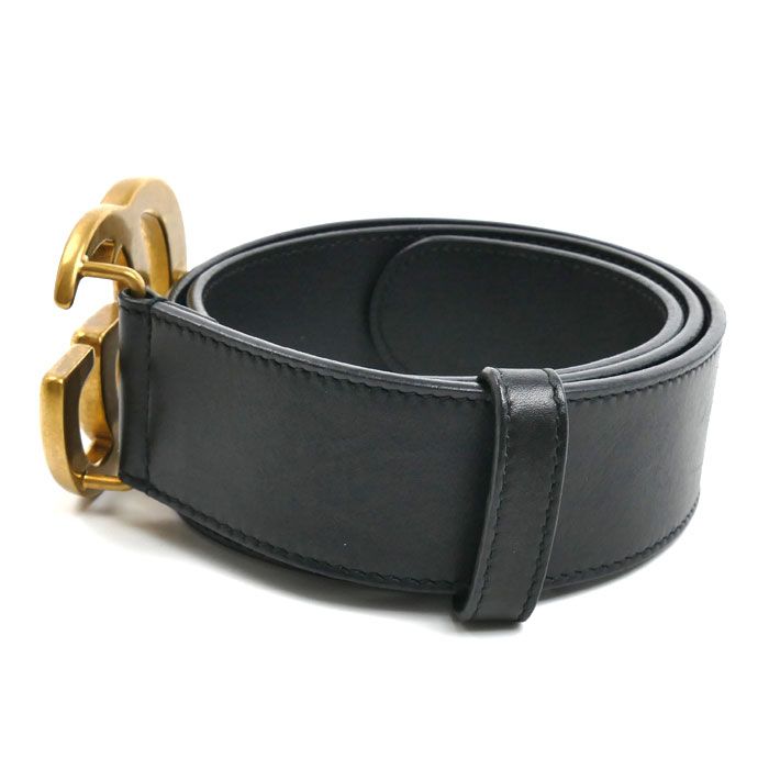 GUCCI グッチ GGエンブレム ワイド ベルト ブラック 400593 レディース