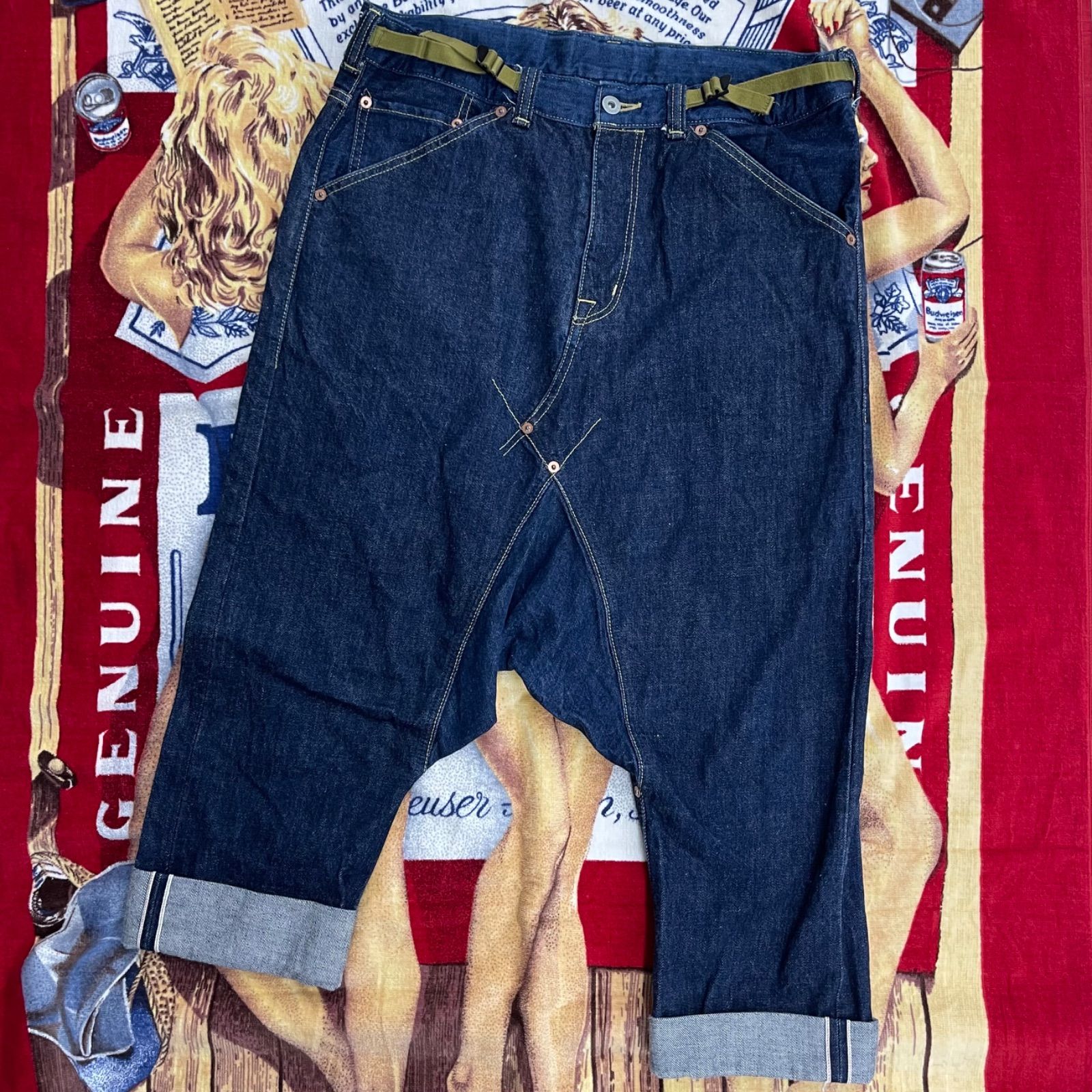 GANRYU COMMME des GARCONS サルエルデニムパンツ GANRYU クロスデザインサルエルデニムパンツ Comme des Garçons - メルカリ