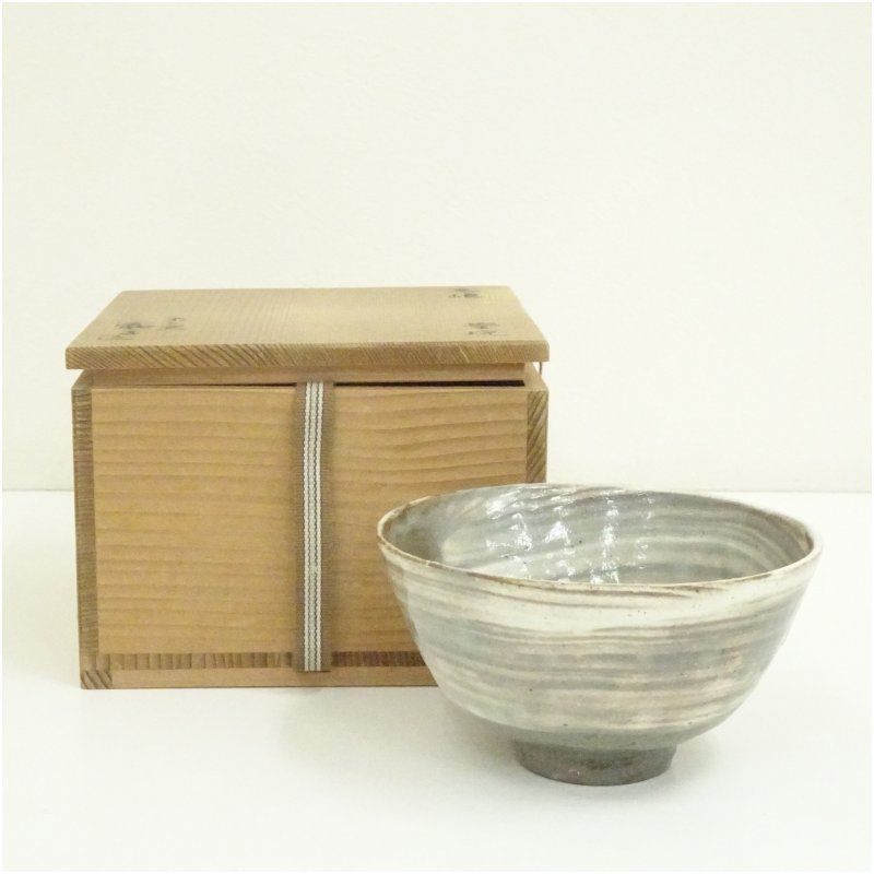 作家物 蓬ヶ島三島茶碗（保護箱） 茶道 抹茶 おしゃれ 抹茶茶碗 抹茶碗