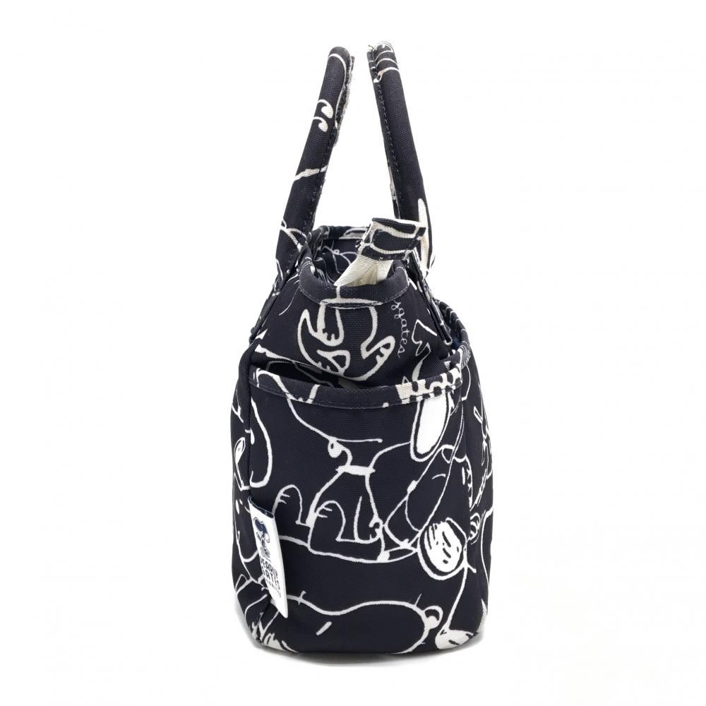 パーリーゲイツ×PEANUTS カートバッグ ネイビー×白 スヌーピー総柄