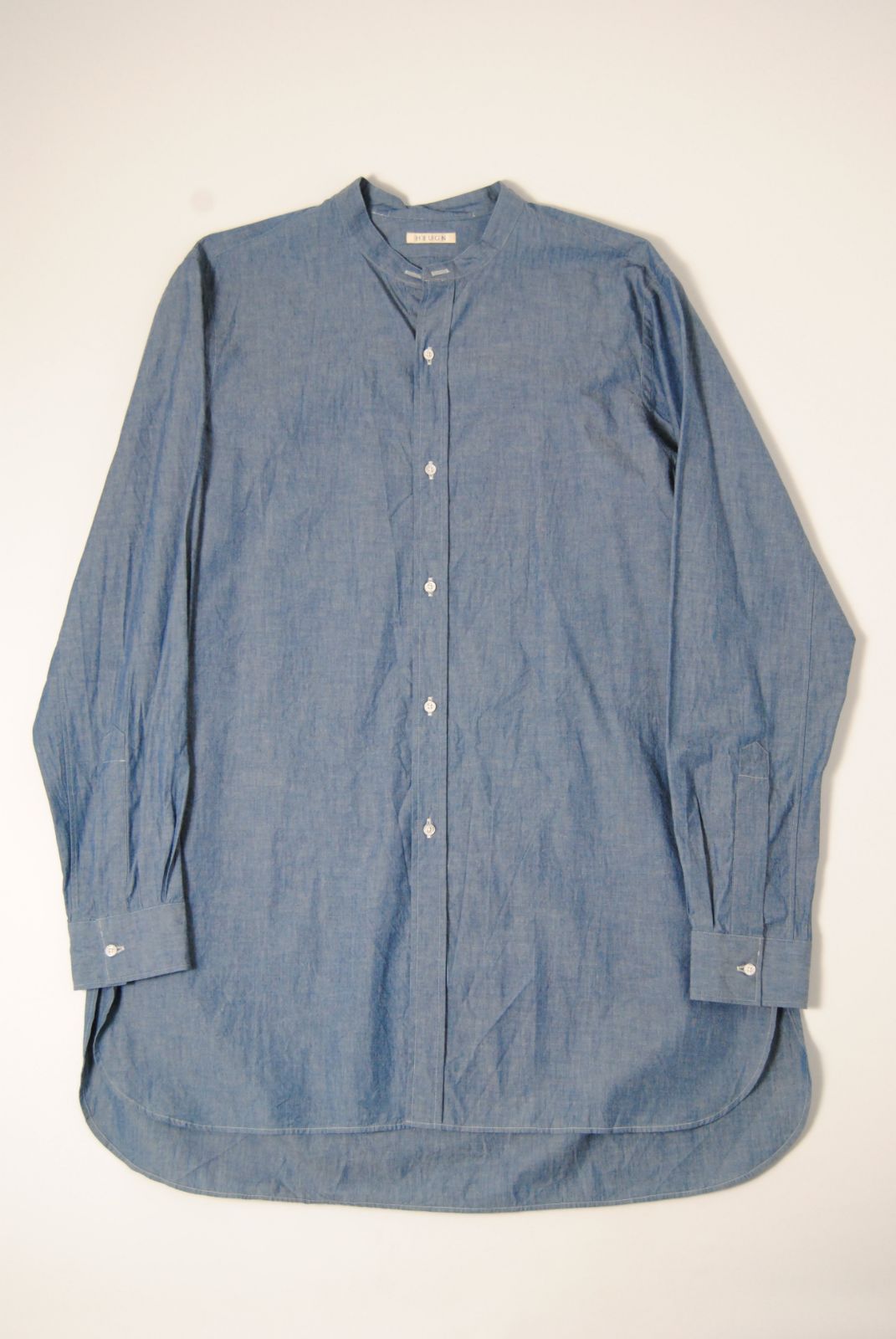 HEUGN Chambray Rob ユーゲン シャンブレー スタンドカラー シャツ 3