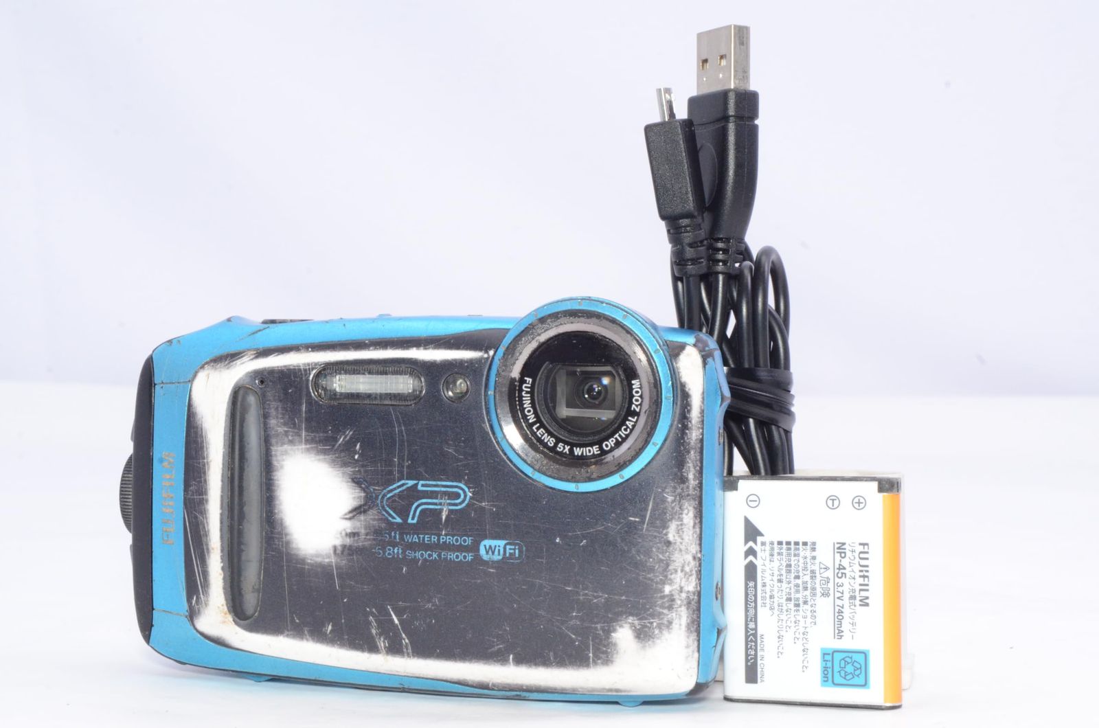 富士フイルム デジタルカメラ XP130 スカイブルー 液晶内チリ有