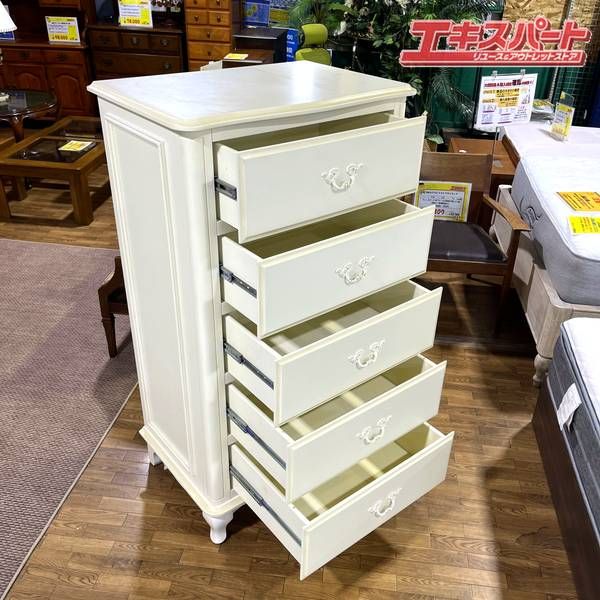 大阪市内配送無料 ローラアシュレイ クリフトン 4段 チェスト 商品の