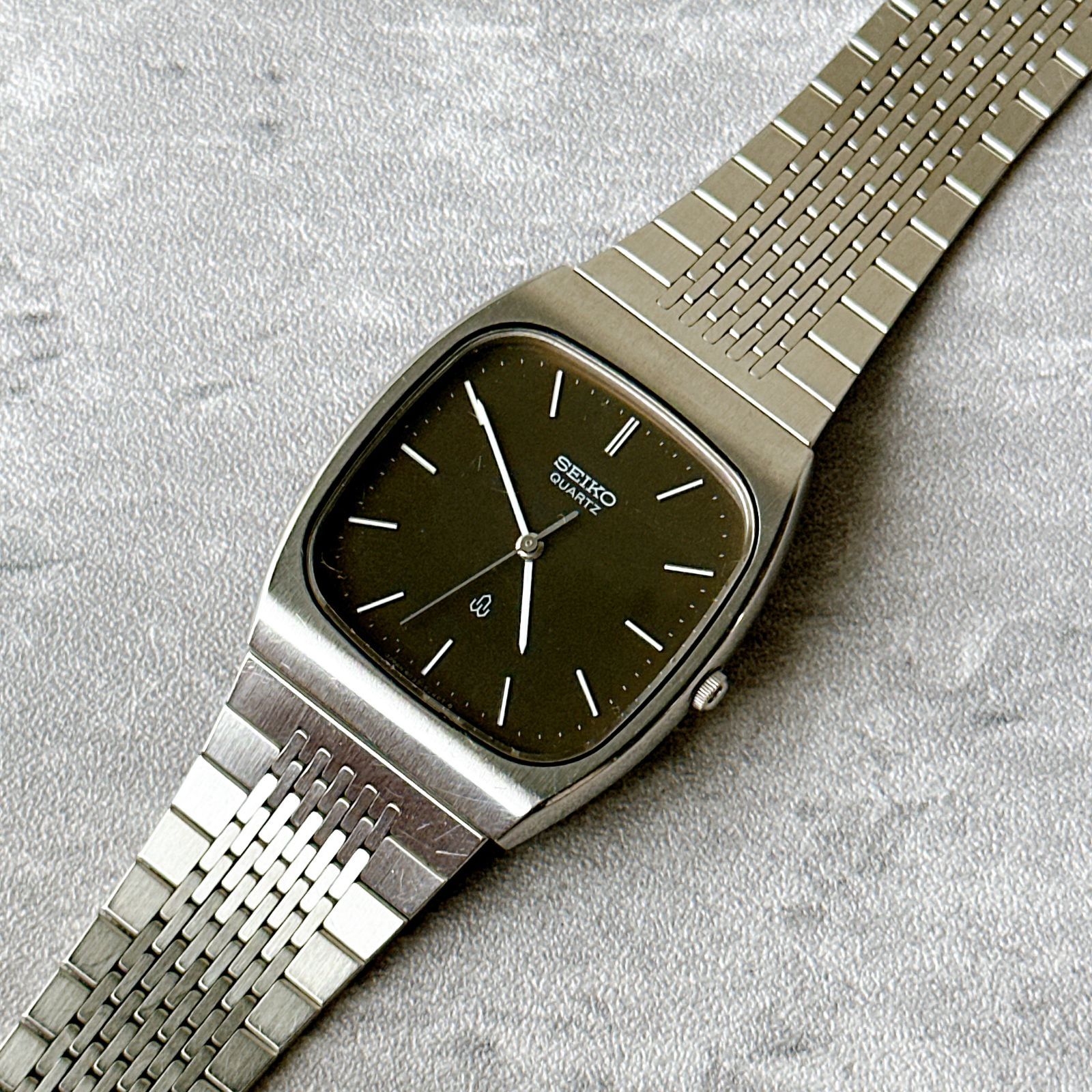 セイコー メンズ腕時計 スクエア クォーツ 6030-5220 美品 動作未確認 SEIKO セイコー Quartz 6030-5220 スモークブラック文字盤 純正ブレス