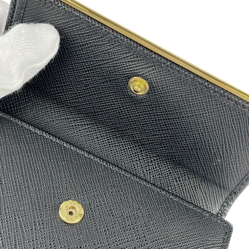 プラダ □未使用□ 三つ折り 財布 ウォレット サフィアーノ ブラック
